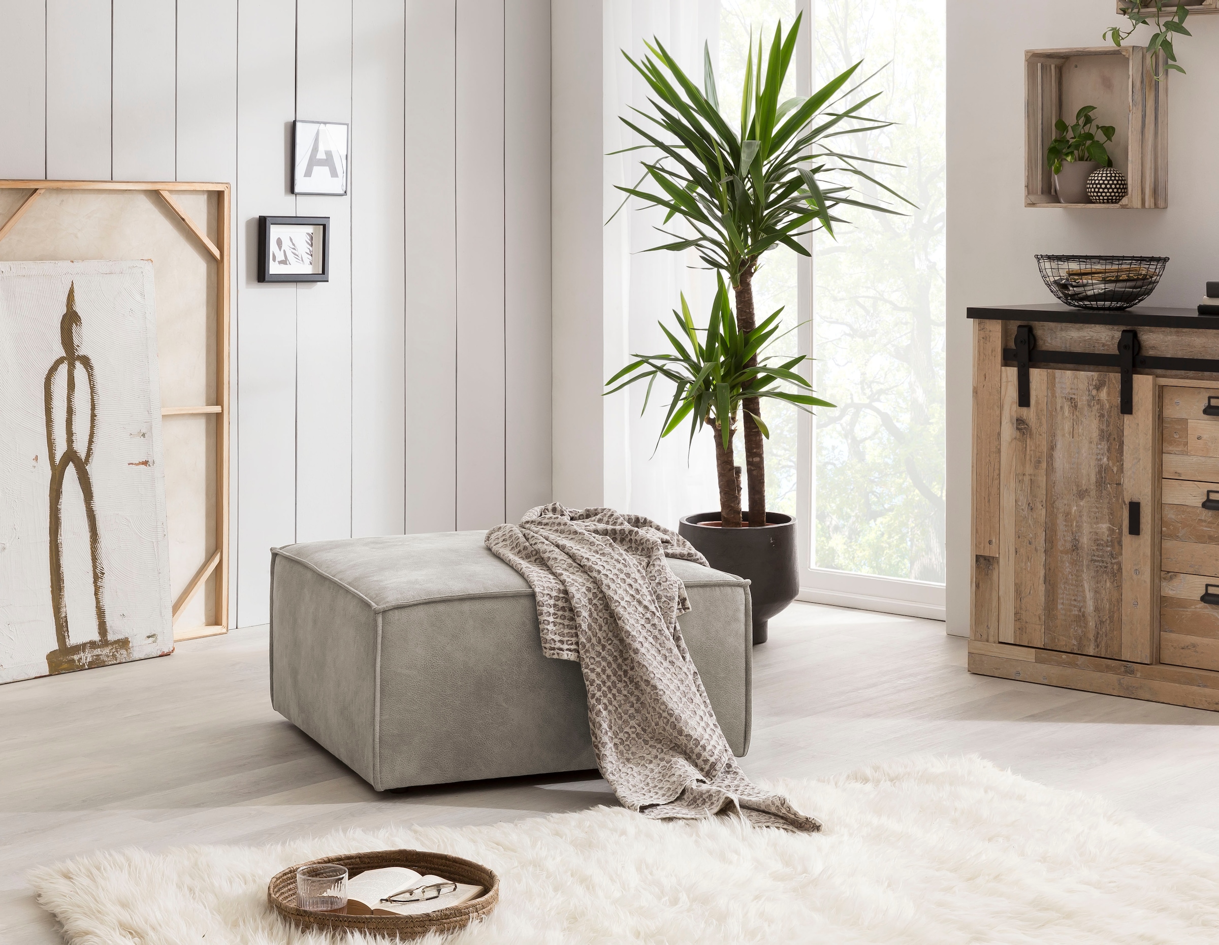 Home affaire Hocker »SHERWOOD«, Hocker quadratisch, ideale Ergänzung zum Loveseat Â»SHERWOODÂ«