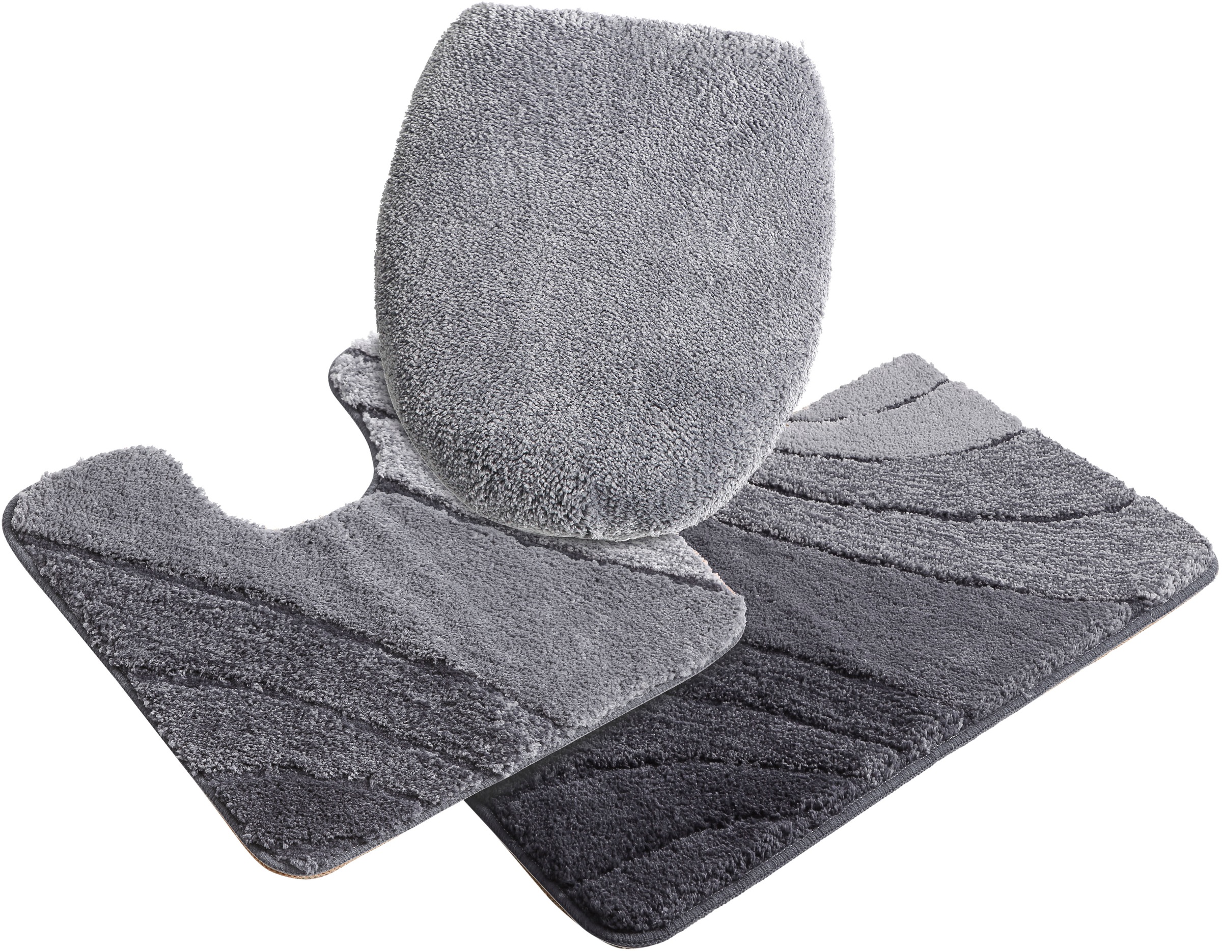 my home Badematte »Josie, Badvorleger, Badezimmer Teppich«, rutschhemmend beschichtet, fußbodenheizungsgeeignet-schnell trocknend-strapazierfähig, Badteppich, Badematten, rechteckig, rund & als 3-tlg. Set erhältlich