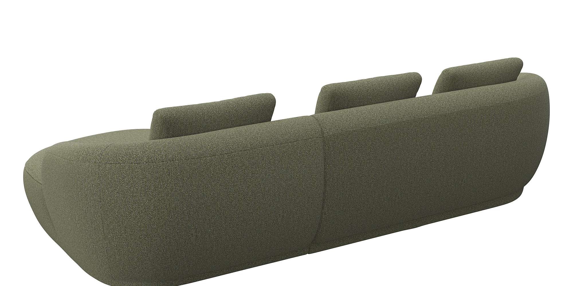 FLEXLUX Wohnlandschaft »Torino, rund, L-Form, Sofa-Ecke mit Recamiere, Longchair-Sofa«, Modernes, organisches Sofa-Design, Kaltschaum, Wellenunterfederung