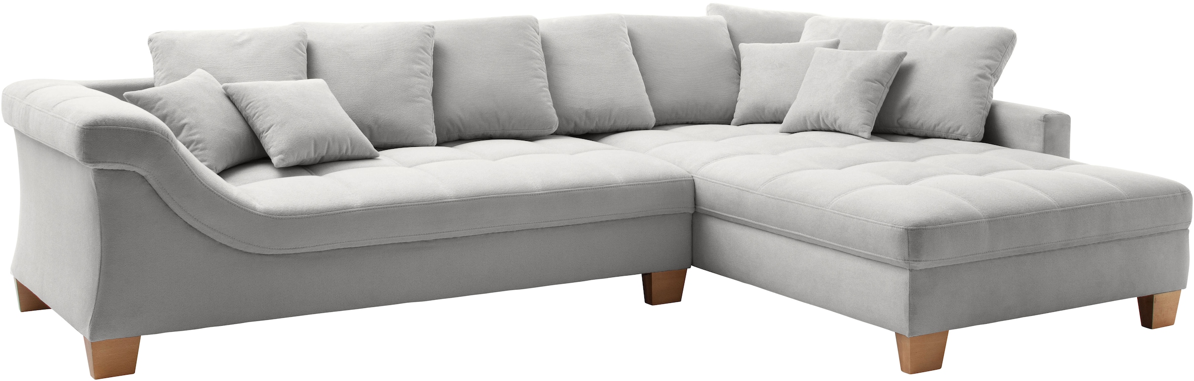 Mr. Couch Ecksofa »Bologna, L-Form, mit Holzfüßen« wahlweise mit Kaltschaum