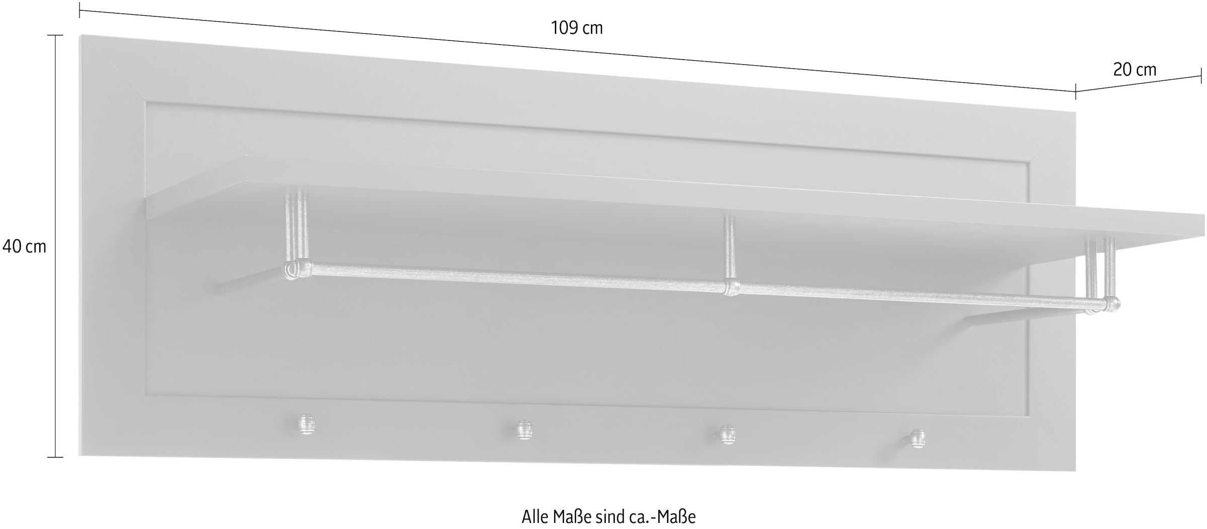 Home affaire Garderobenpaneel »ASCOT«, Breite ca. 109 cm