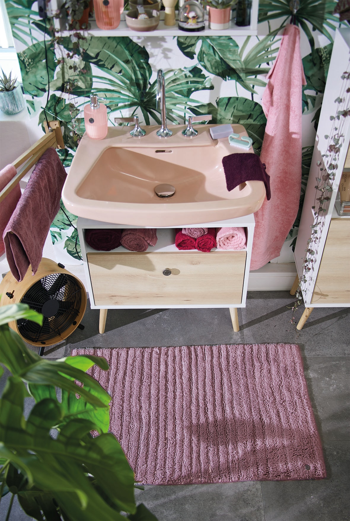 TOM TAILOR HOME Badematte »Cotton Stripes«, rutschhemmend beschichtet, fußbodenheizungsgeeignet-strapazierfähig, Uni Farben, gestreift, reine Baumwolle, Hoch-Tief Effekt