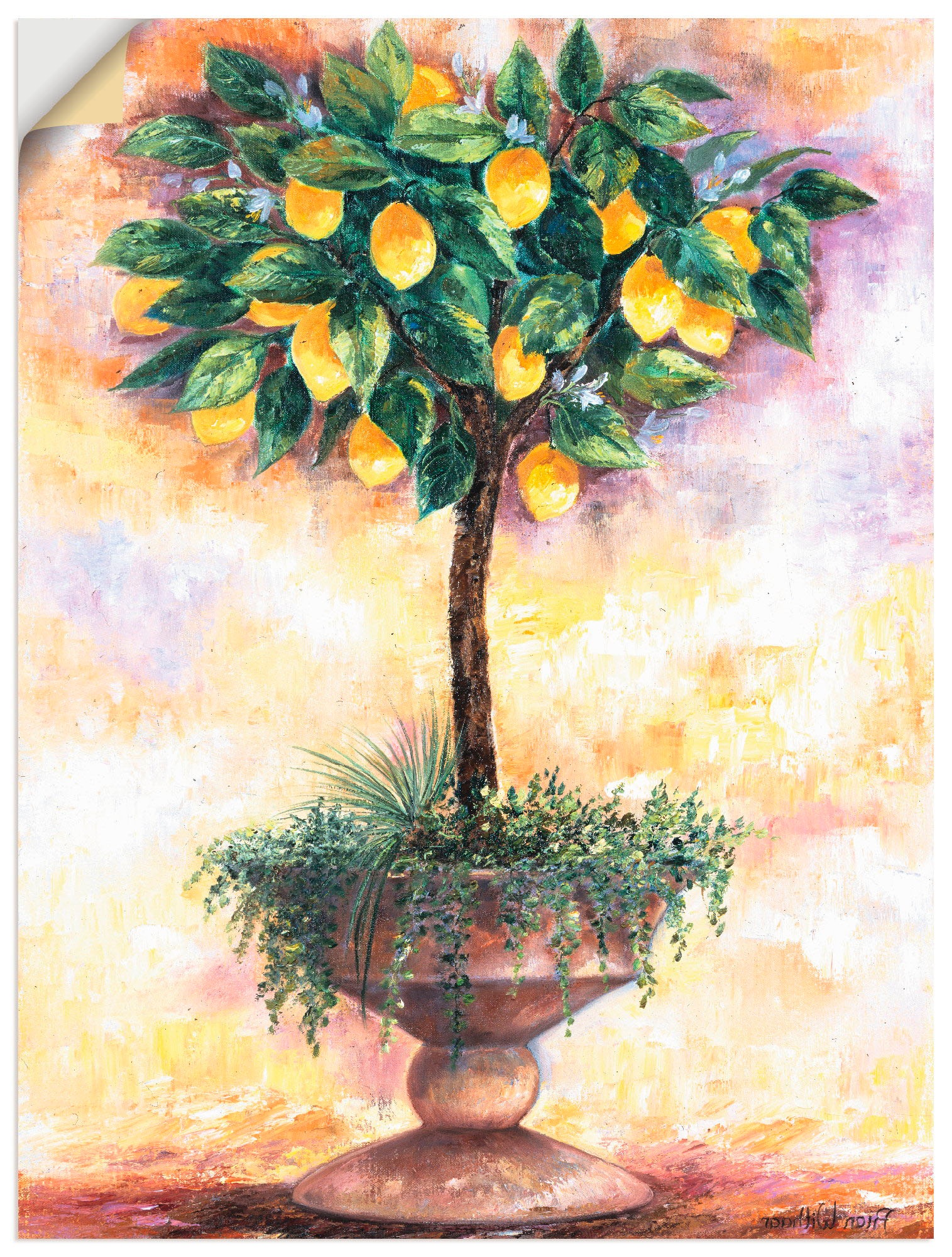 Artland Wandbild »Zitronenbaum«, Bäume, (1 St.), in vielen Größen & Produktarten -Leinwandbild, Poster, Wandaufkleber / Wandtattoo auch für Badezimmer geeignet