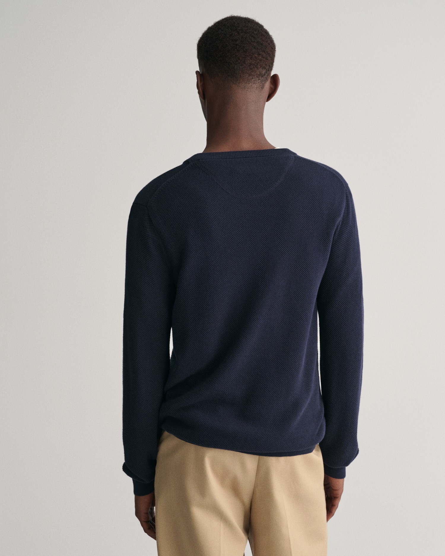 Gant Rundhalspullover »COTTON PIQUE C-NECK« mit Logostickerei auf der Brust
