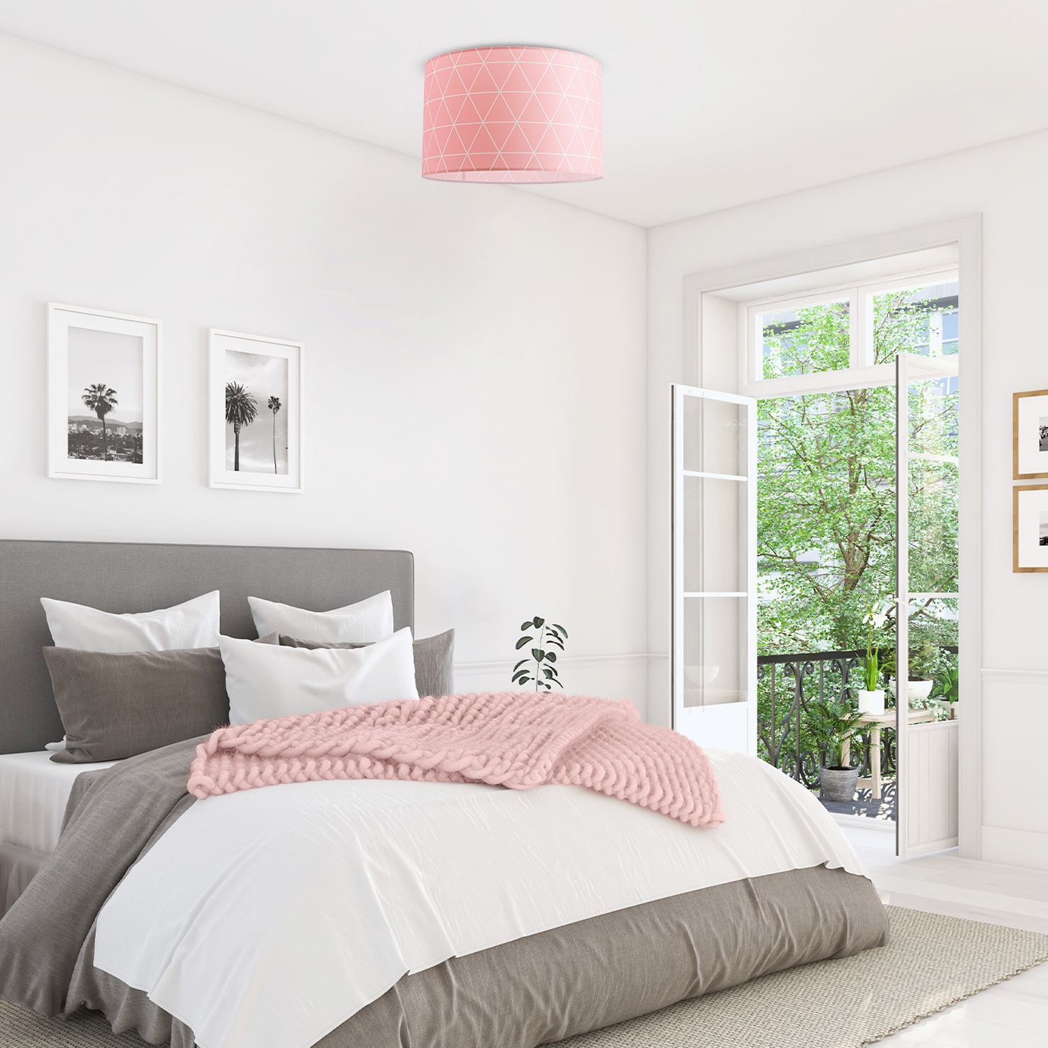 Paco Home Deckenleuchte »Stella 401«, 1 flammig, Leuchtmittel E27 | ohne Leuchtmittel, Deckenlampe Wohnzimmer Schlafzimmer Hängelampe Skandi Rauten E27