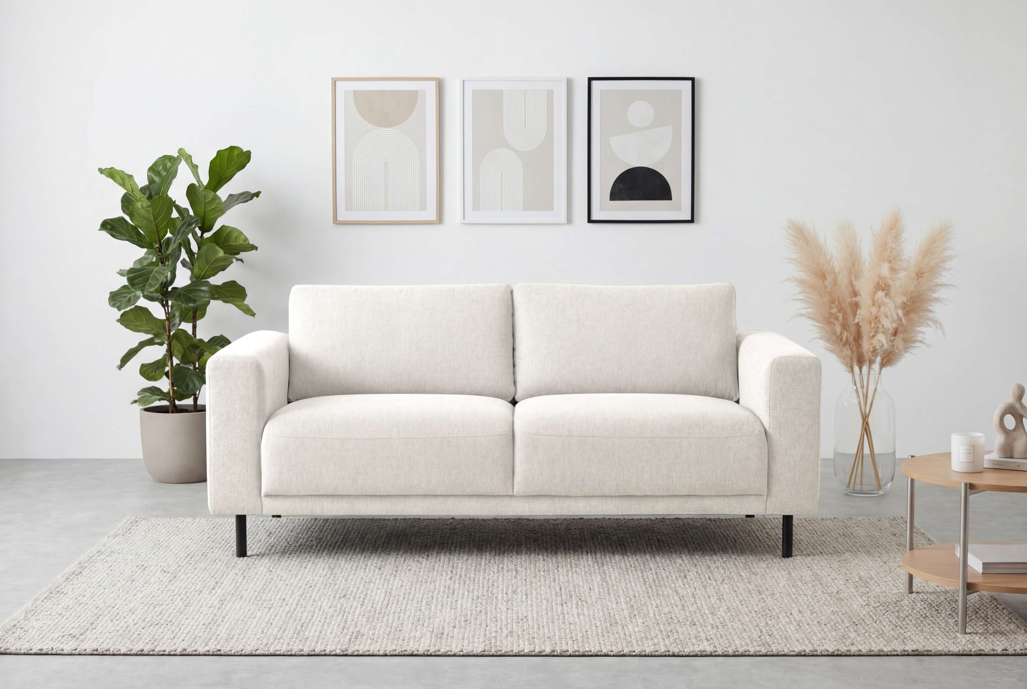 Home affaire 2,5-Sitzer »Sveeva, Kompaktsofa, B.183 cm, schwarze Metallfüße« langlebiger Webstoff, mit Wellenunterfederung, viele Farben