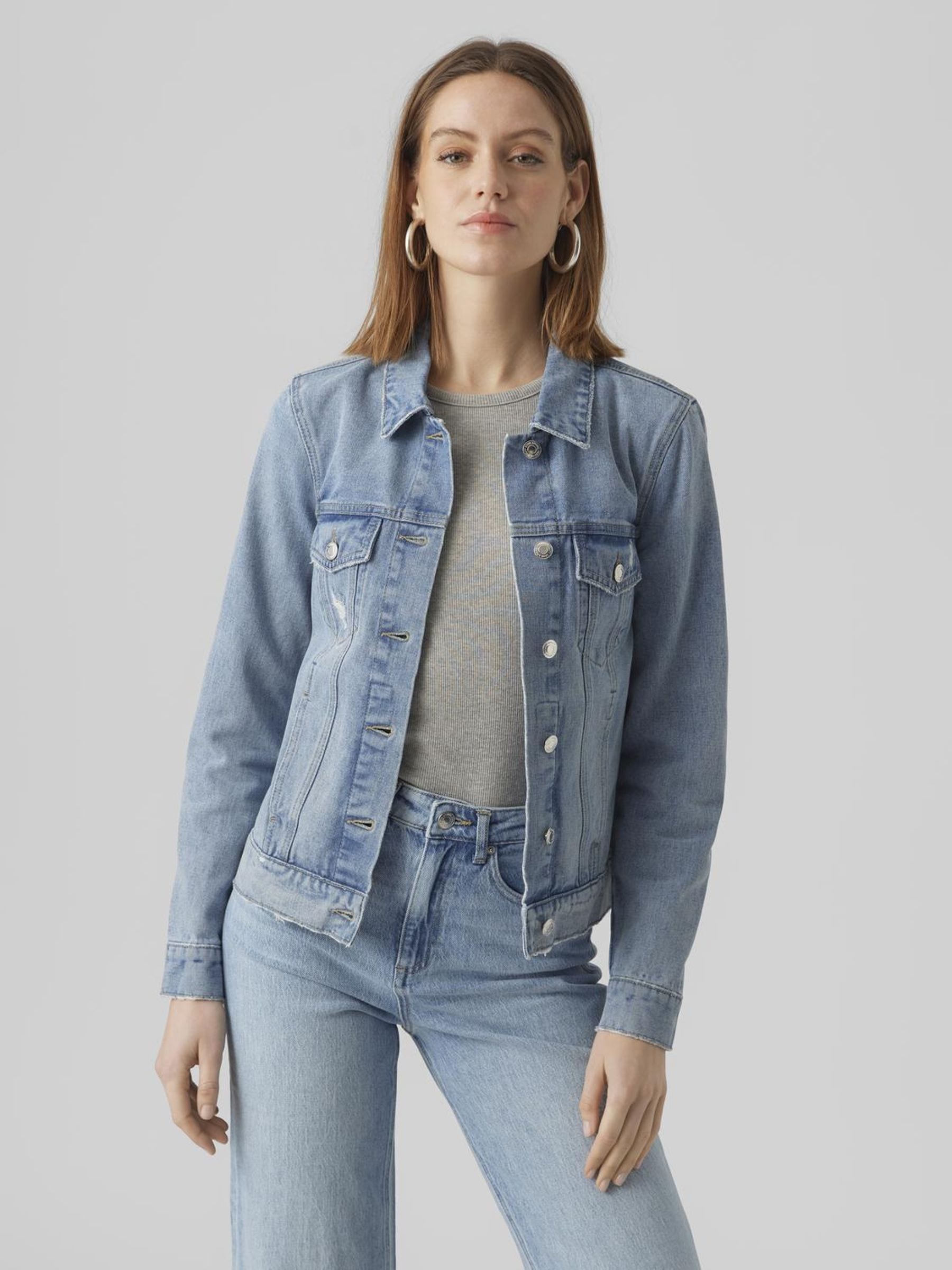 Jeansjacke »VMZORICA LS DENIM JACKET MIX NOOS«, mit leichten Destroyed Effekten