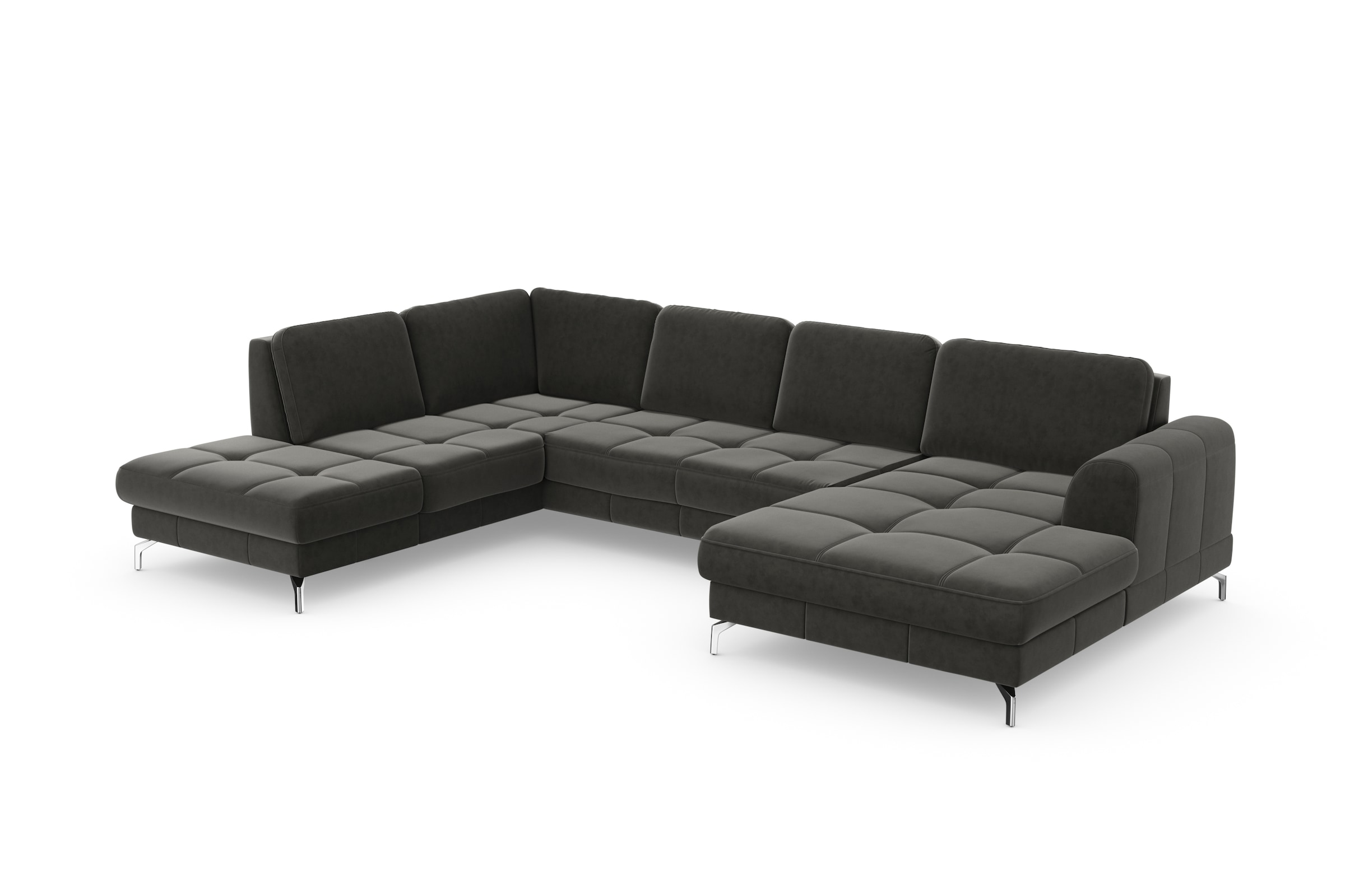 sit&more Wohnlandschaft »Bendigo U-Form«, inklusive Sitztiefenverstellung, Bodenfreiheit 12 cm, in 2 Fußfarben