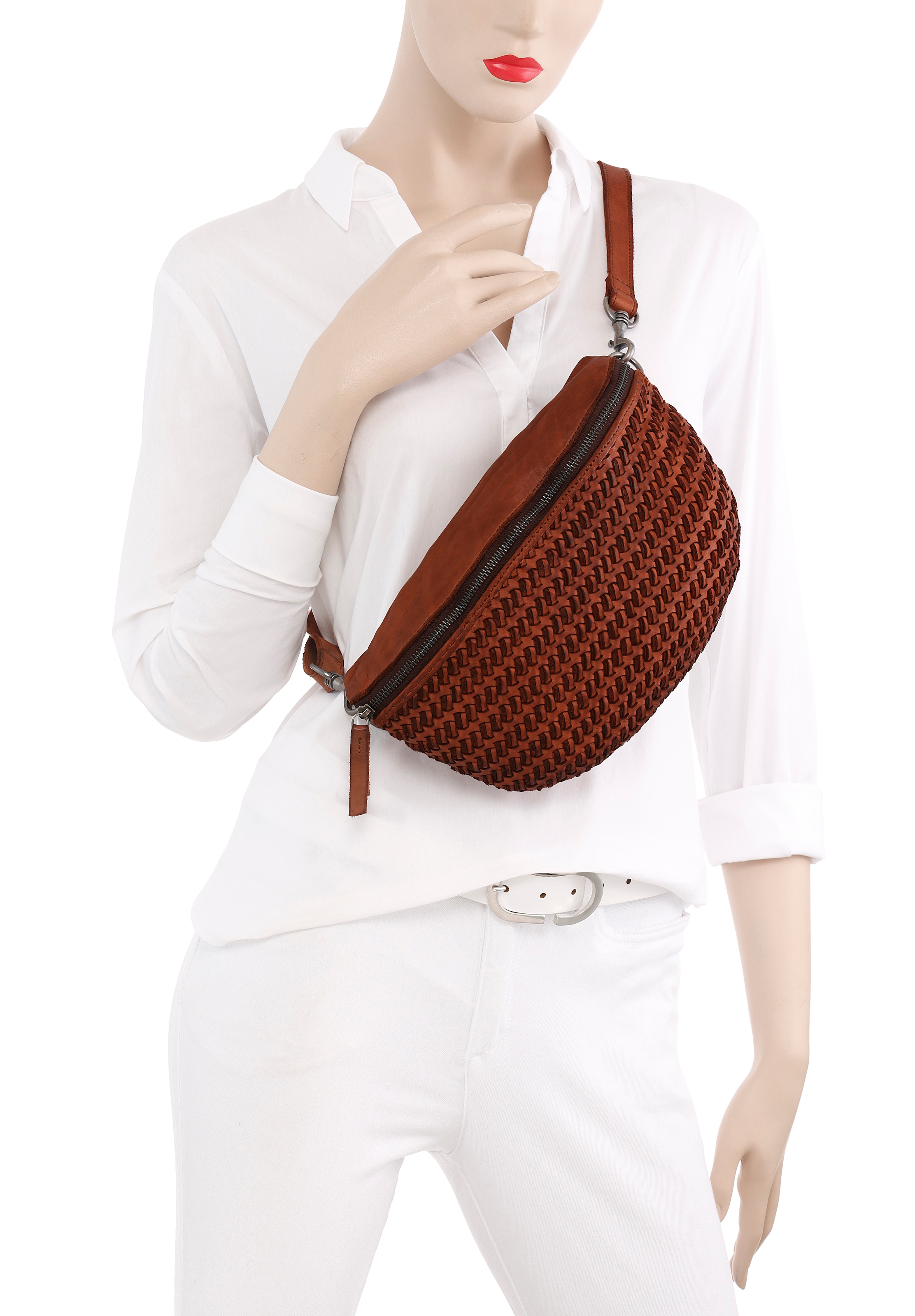 HARBOUR 2nd Bauchtasche, Umhängetasche Tasche Damen mit modischer Flecht-Optik