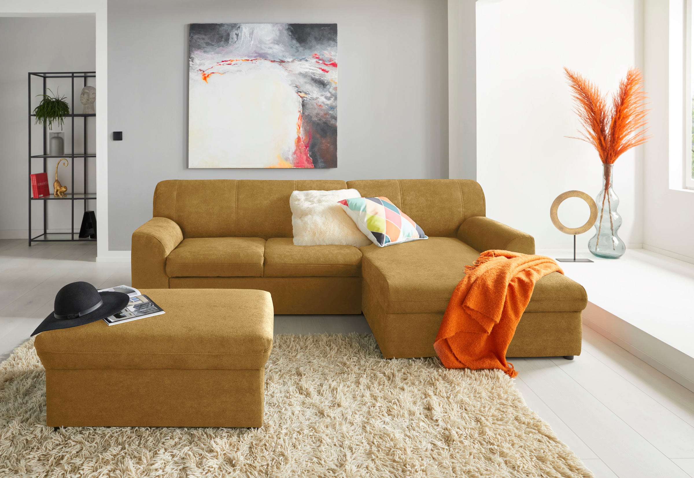 DOMO collection Ecksofa »Topper L-Form«, mit Recamiere, wahlweise mit Schlaffunktion