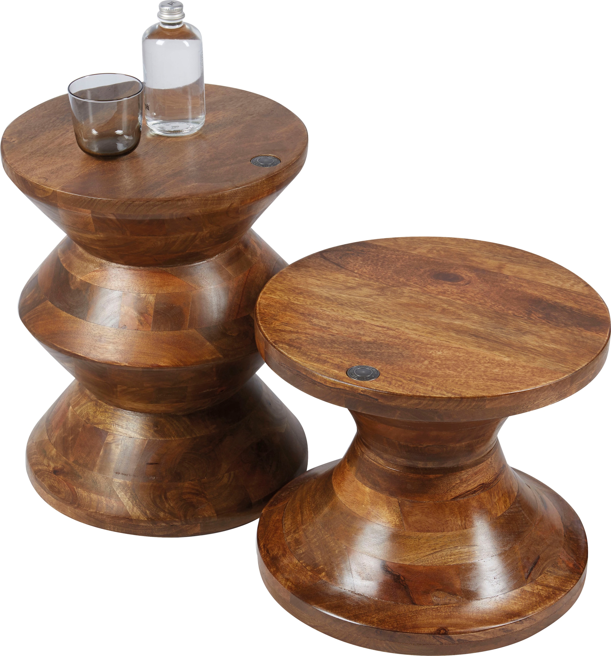 TOM TAILOR HOME Hocker »T-WOOD STOOL HIGH«, dekorativer Hocker aus Mangoholz, mit Knopfdetail