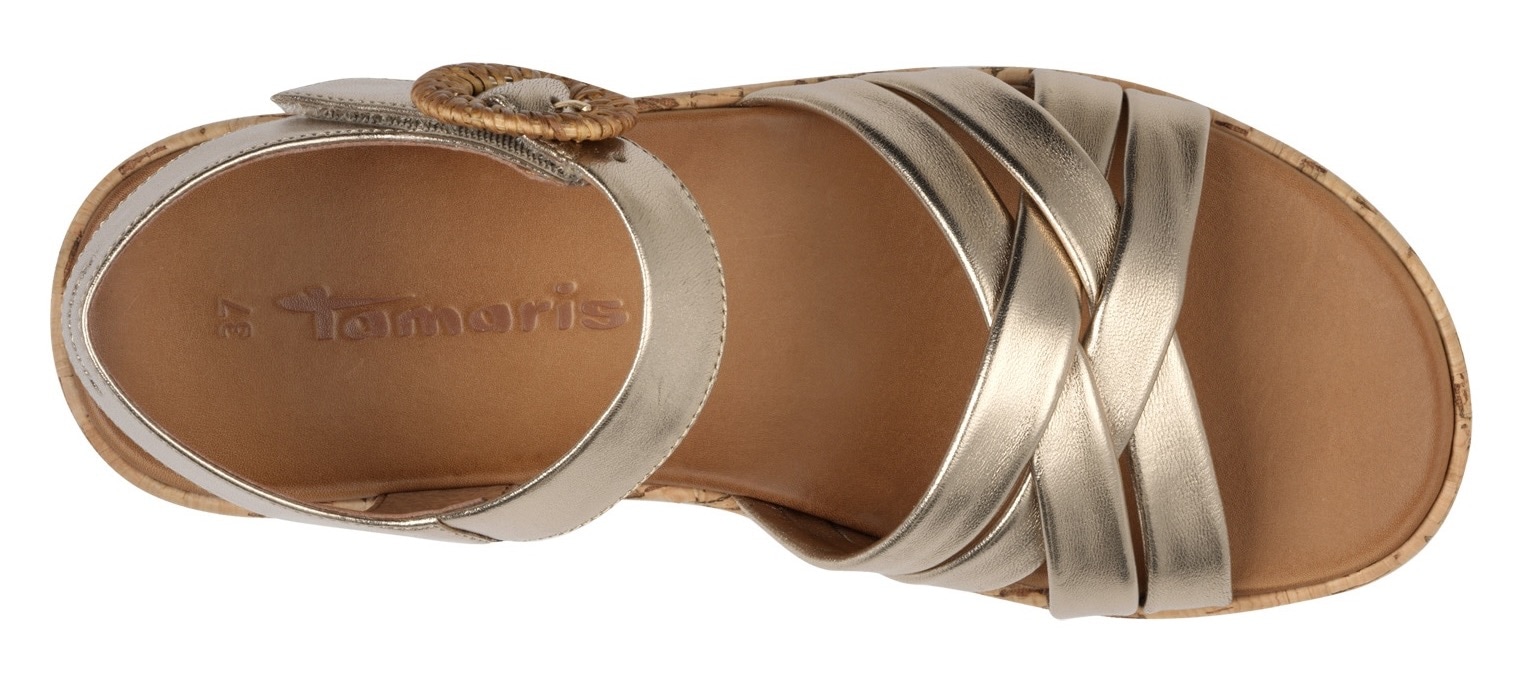 Tamaris Sandalette, Plateau, Sommerschuh, Riemchensandale mit hübscher Zierschnalle