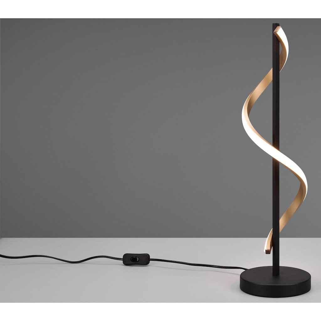 Places of Style LED Tischleuchte »Torca«, 1 flammig-flammig, LED Tischlampe schwarz-gold, warmweiß 3000 K, 900 Lumen