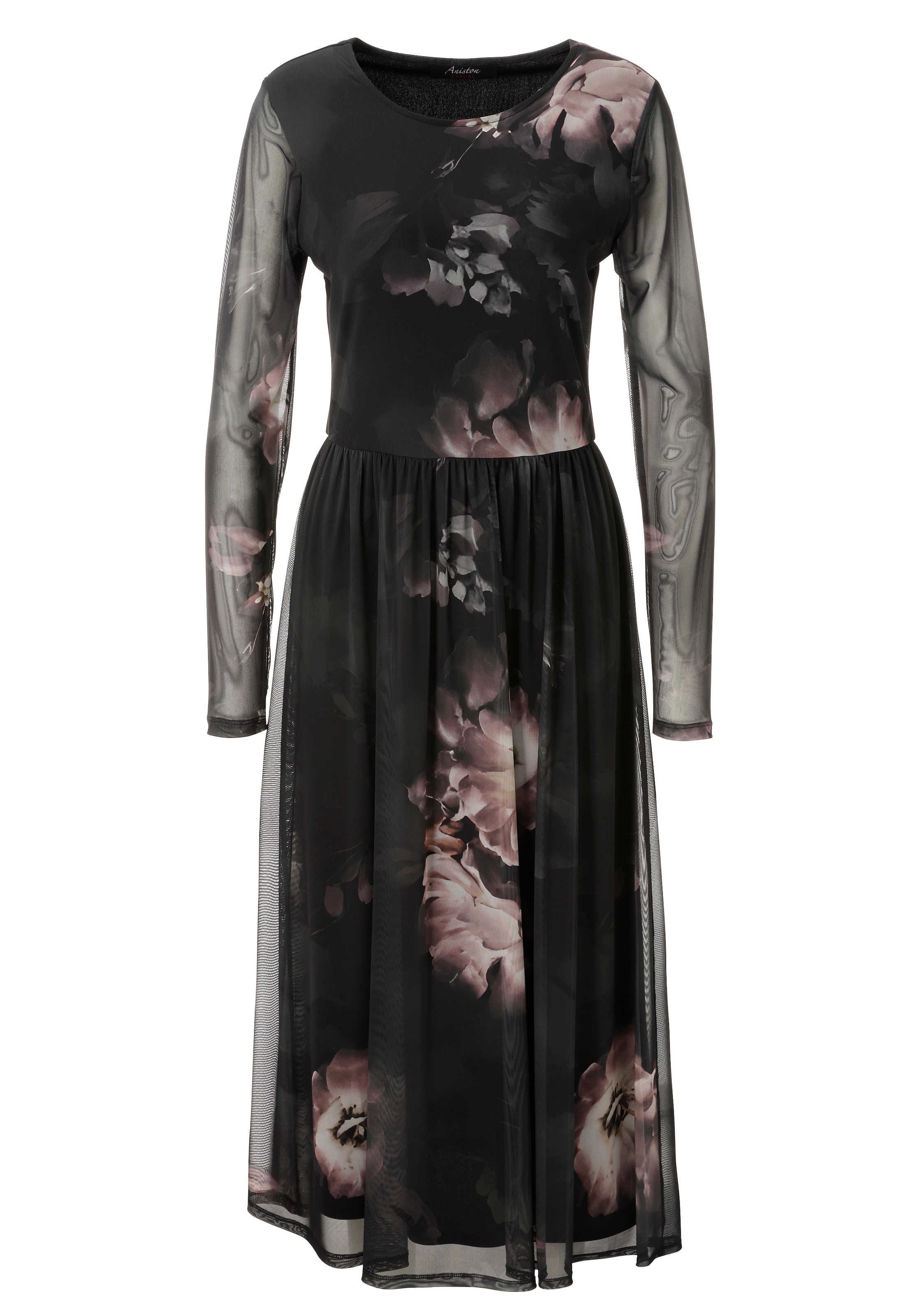 Aniston CASUAL Midikleid mit großflächigen Batik-Blüten bedruckt - NEUE KOLLEKTION