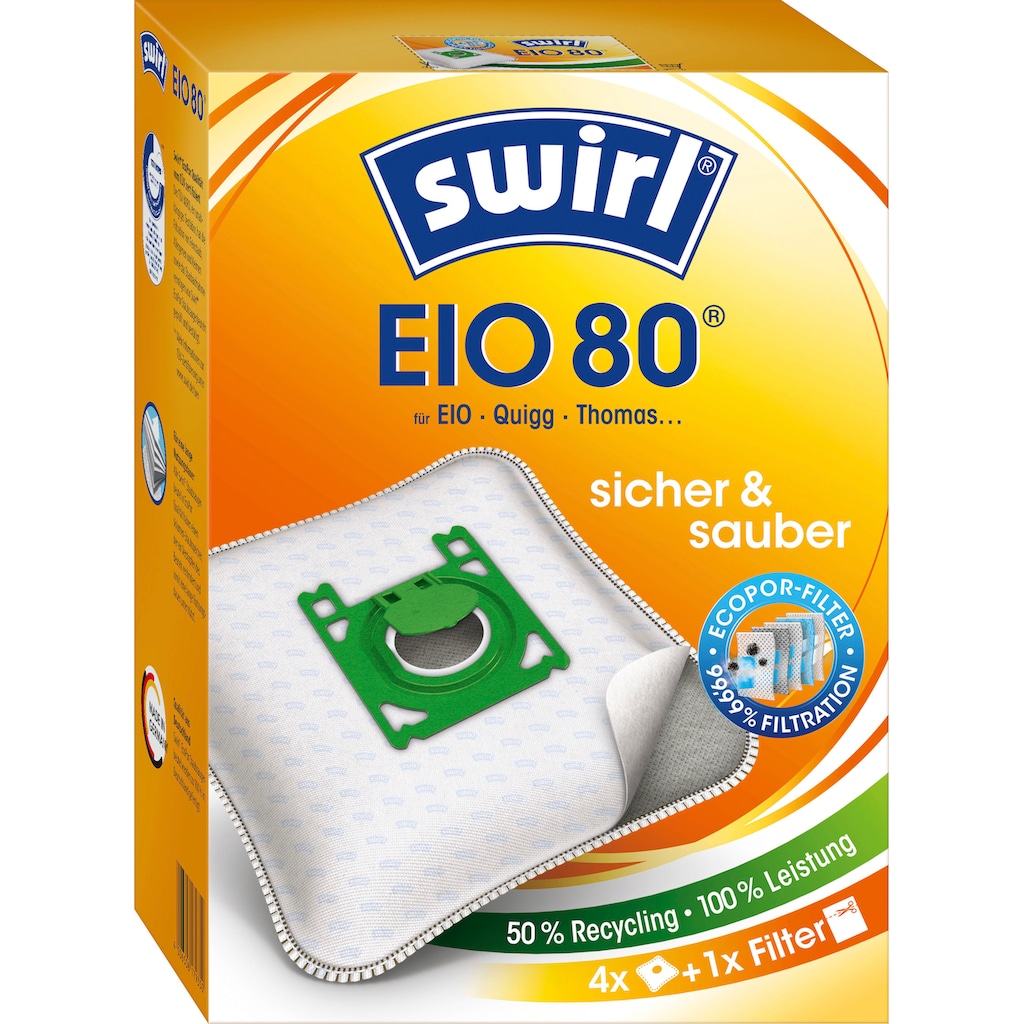 Swirl Staubsaugerbeutel »EIO 80 für EIO, Koenic und Quigg«, (Packung)