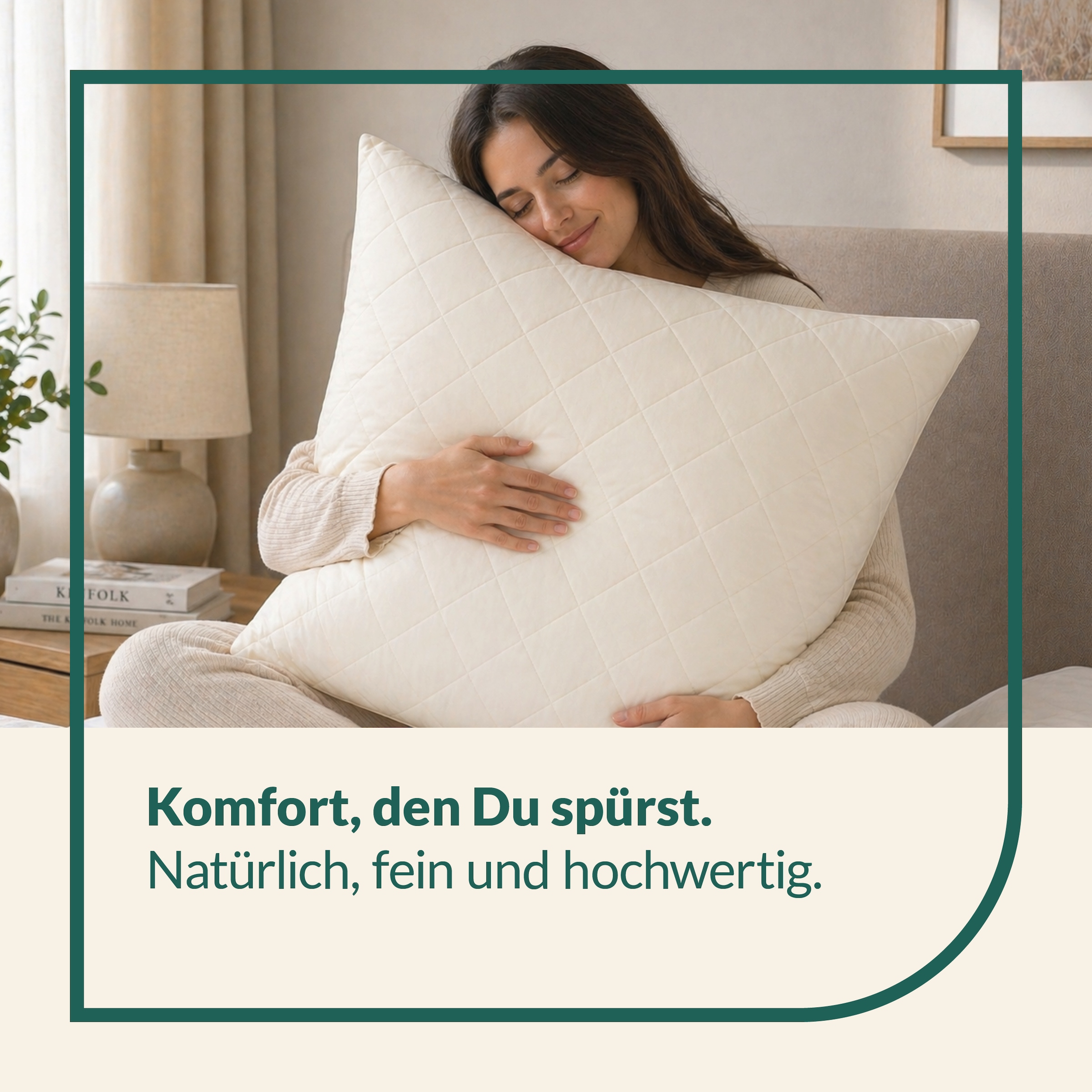 fan Naturfaserkissen »Gobi, Kopfkissen in 40x80 & 80x80 cm, Made in Germany« Füllung: 97Wolle3sonstigeFasern 1 Stk. tlg. Kissenbezug aus Baumwolle mit Kamelhaar versteppt, Füllung aus Wolle