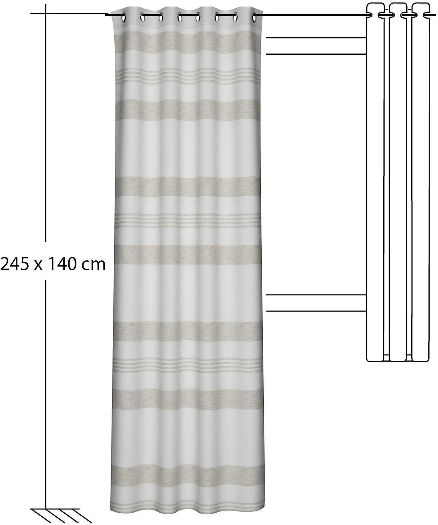 HOMING Vorhang »Kaia« Ösen 1 Stk. tlg. Fertigschal
