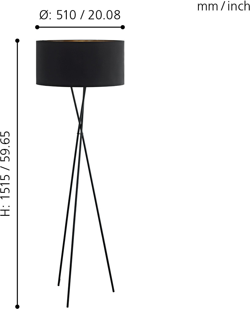EGLO Stehlampe »FONDACHELLI«, 1 flammig-flammig, weiß nickel / Ø51 x H151,5  cm / Hochwertige Stehlampe bei OTTO