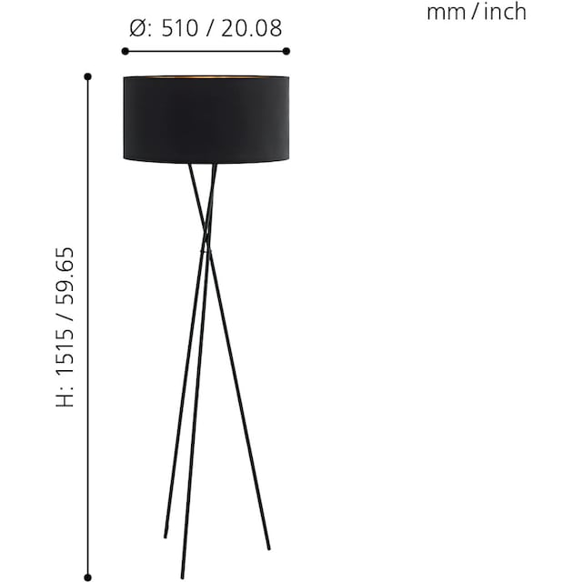 EGLO Stehlampe »FONDACHELLI«, 1 flammig-flammig, weiß nickel / Ø51 x H151,5  cm / Hochwertige Stehlampe bei OTTO