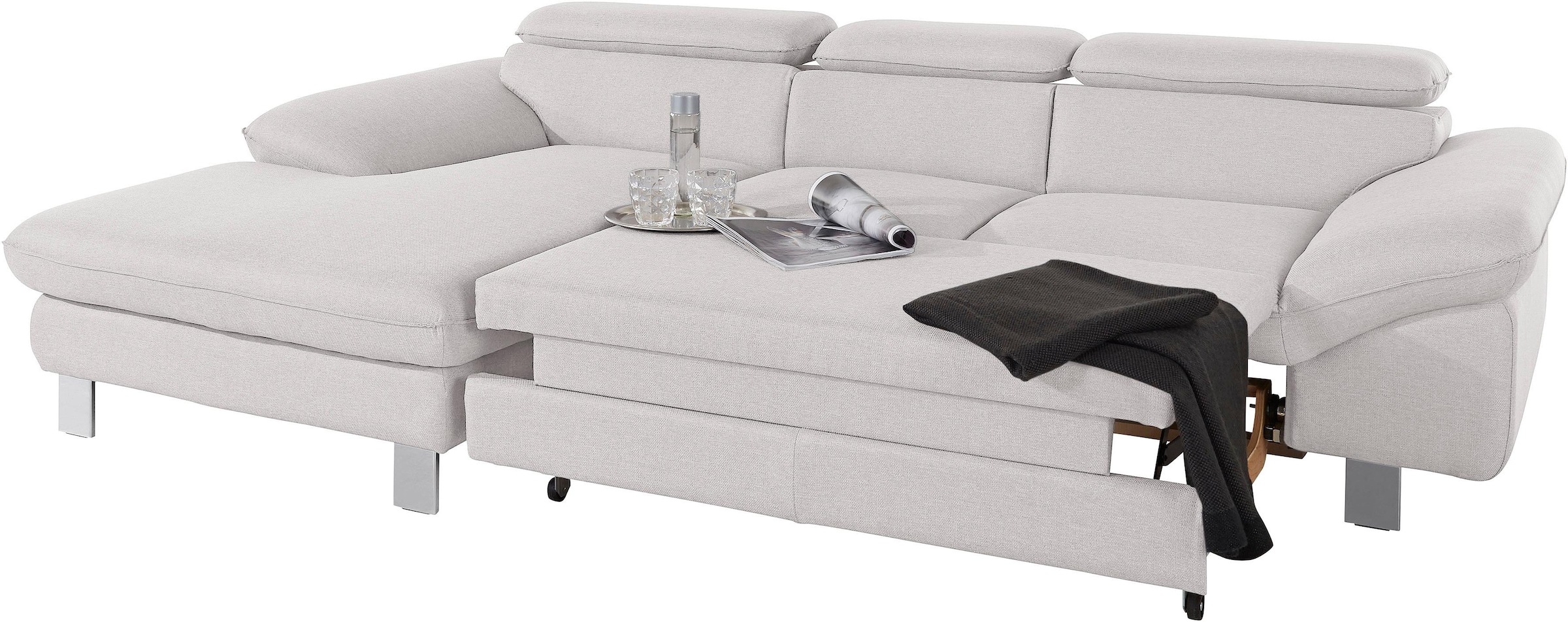 COTTA Ecksofa »Driver L-Form«, mit Kopfteilverstellung, wahlweise mit Bettfunktion