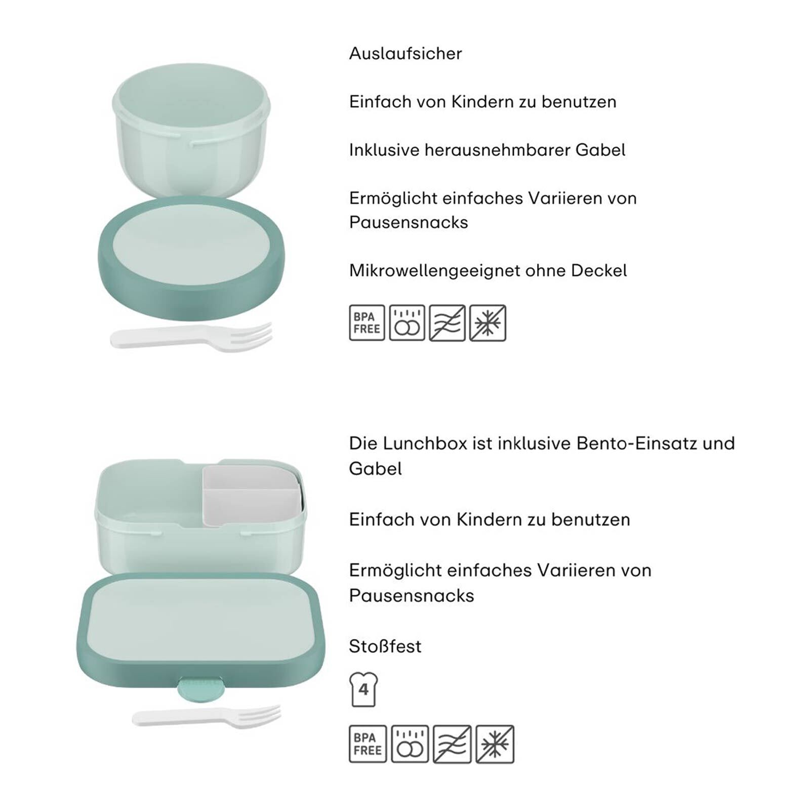 Mepal Lunchbox »Obst- und Bentobox Campus (2025) 300 & 750 ml 2er Set« Spülmaschinengeeignet