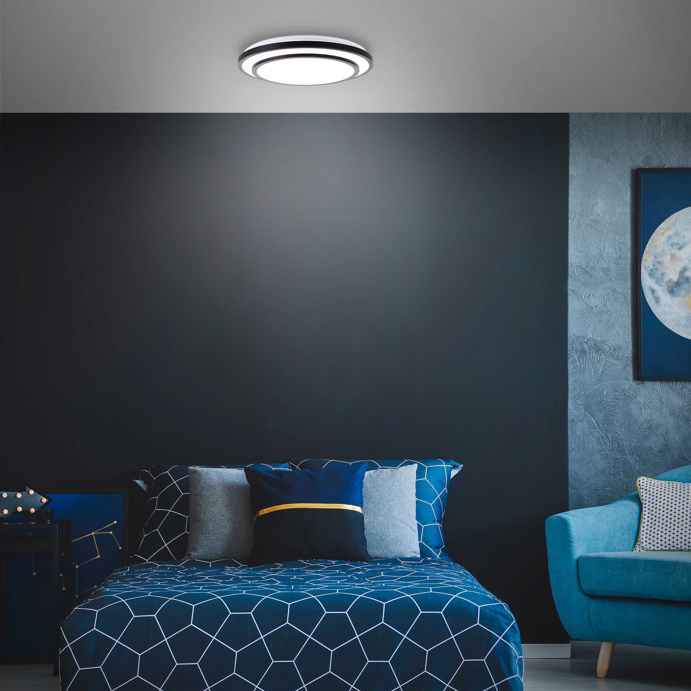 BreLight LED Wandleuchte »Luciano«, D 50 cm, 3800 lm, 3000-6500 K, 36 W, dimmbar, CCT, Fernbedienung