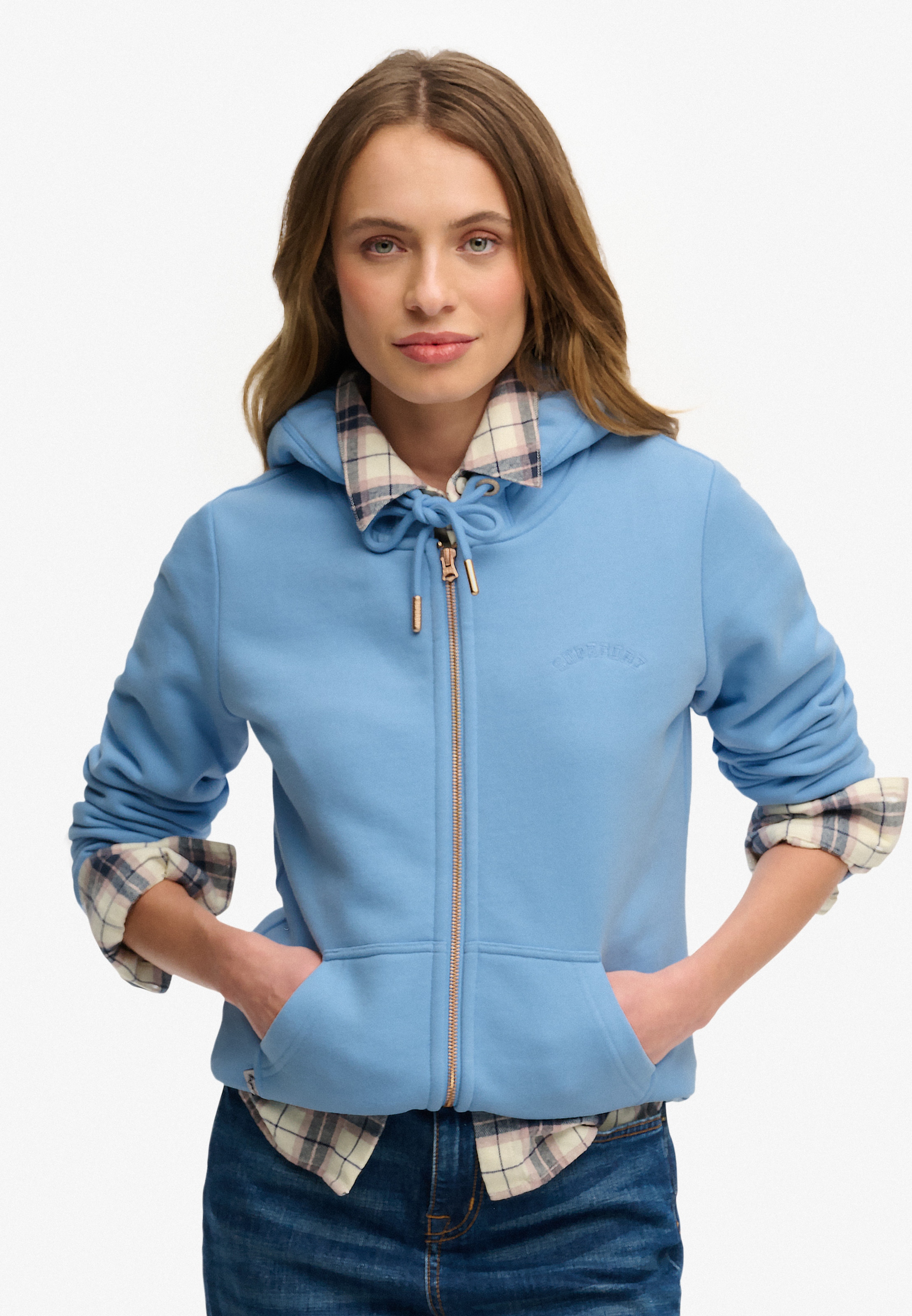 Superdry Kapuzensweatjacke »Essential Logo Ziphood Hb« Mit Logostickerei