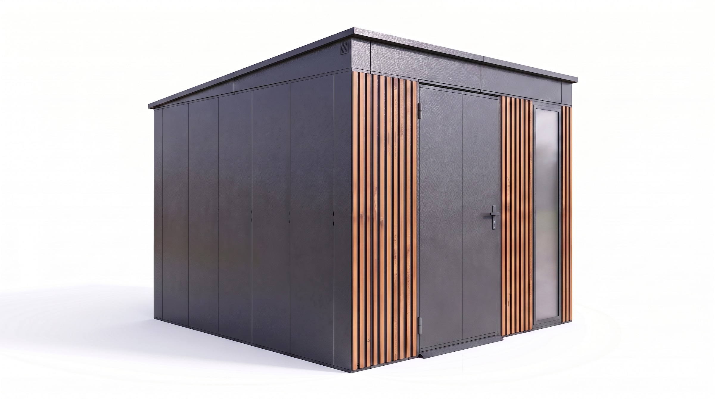 weka Gerätehaus »Gary Gr. 9, aus Metall mit Holzoptik, anthrazit« aus pulverbeschichtetem, verzinktem Stahl