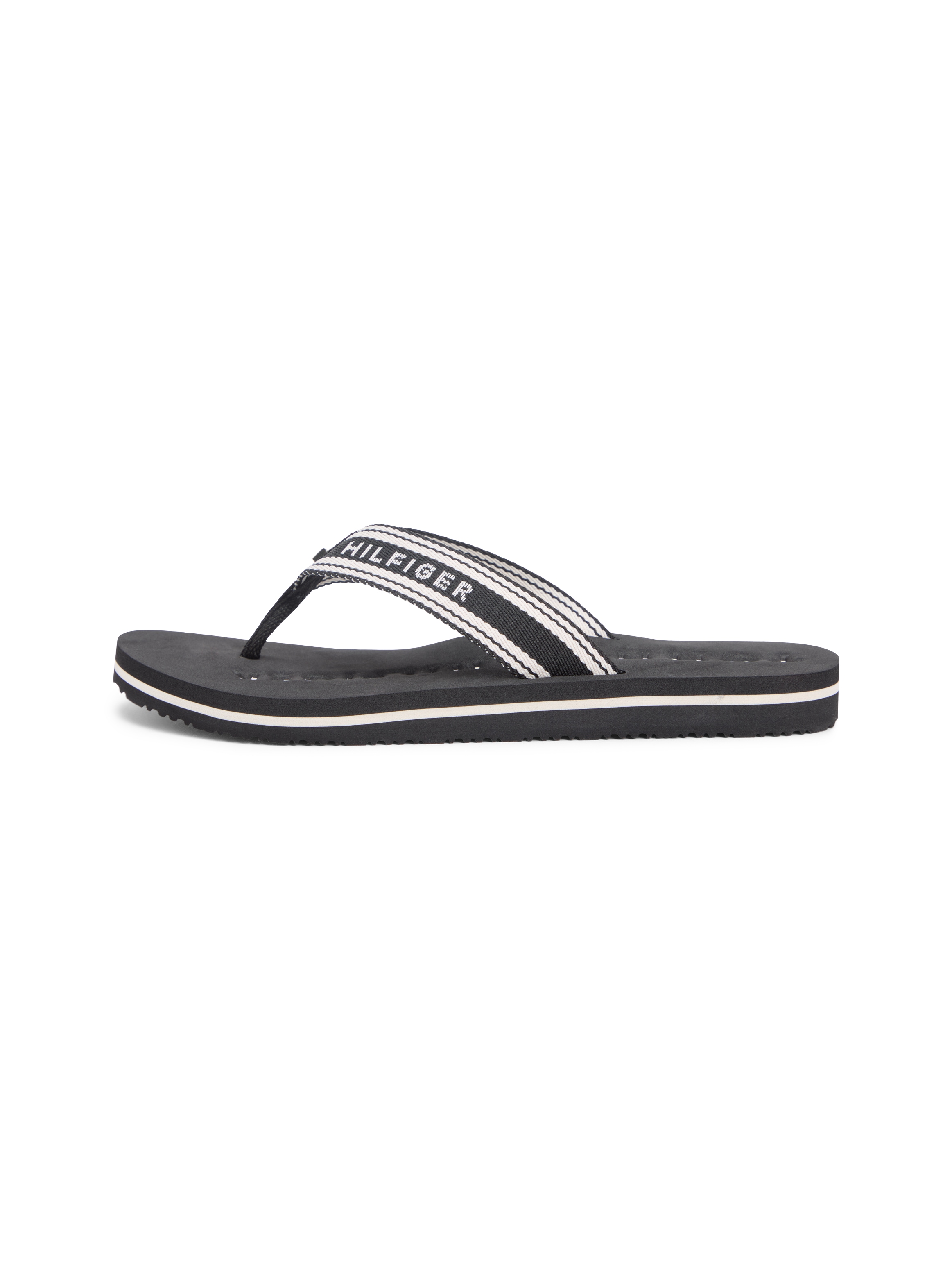 Tommy Hilfiger Zehentrenner »TH WEBBING SUMMER SANDAL«  Sommerschuh, Strandschuh, Dianette mit Streifen und Logoschriftzug