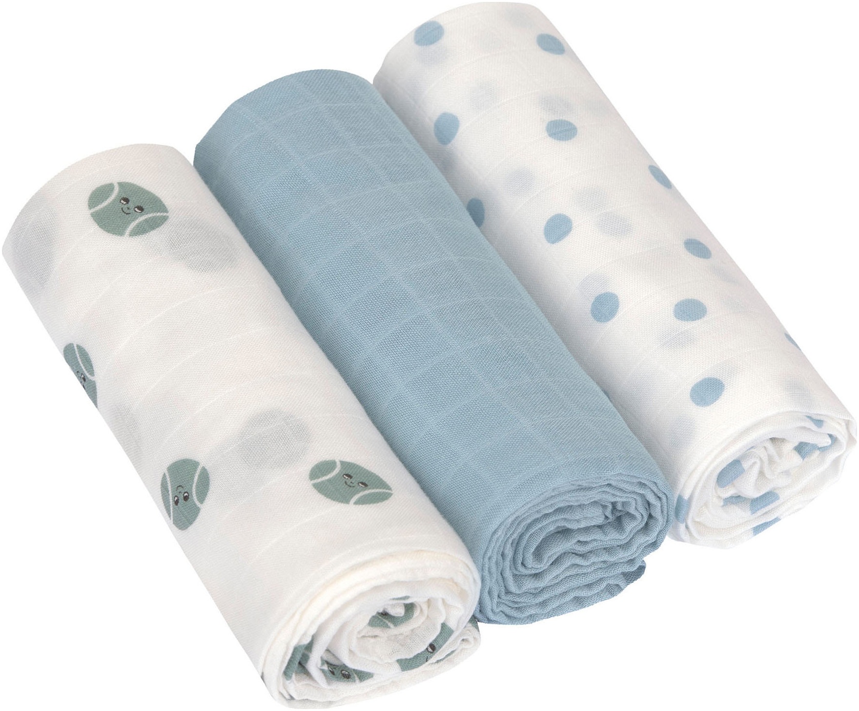 LÄSSIG Stoffwindeln »Tiny Team, Mulltuch-Set, blue« Set, 3 Stk. tlg.