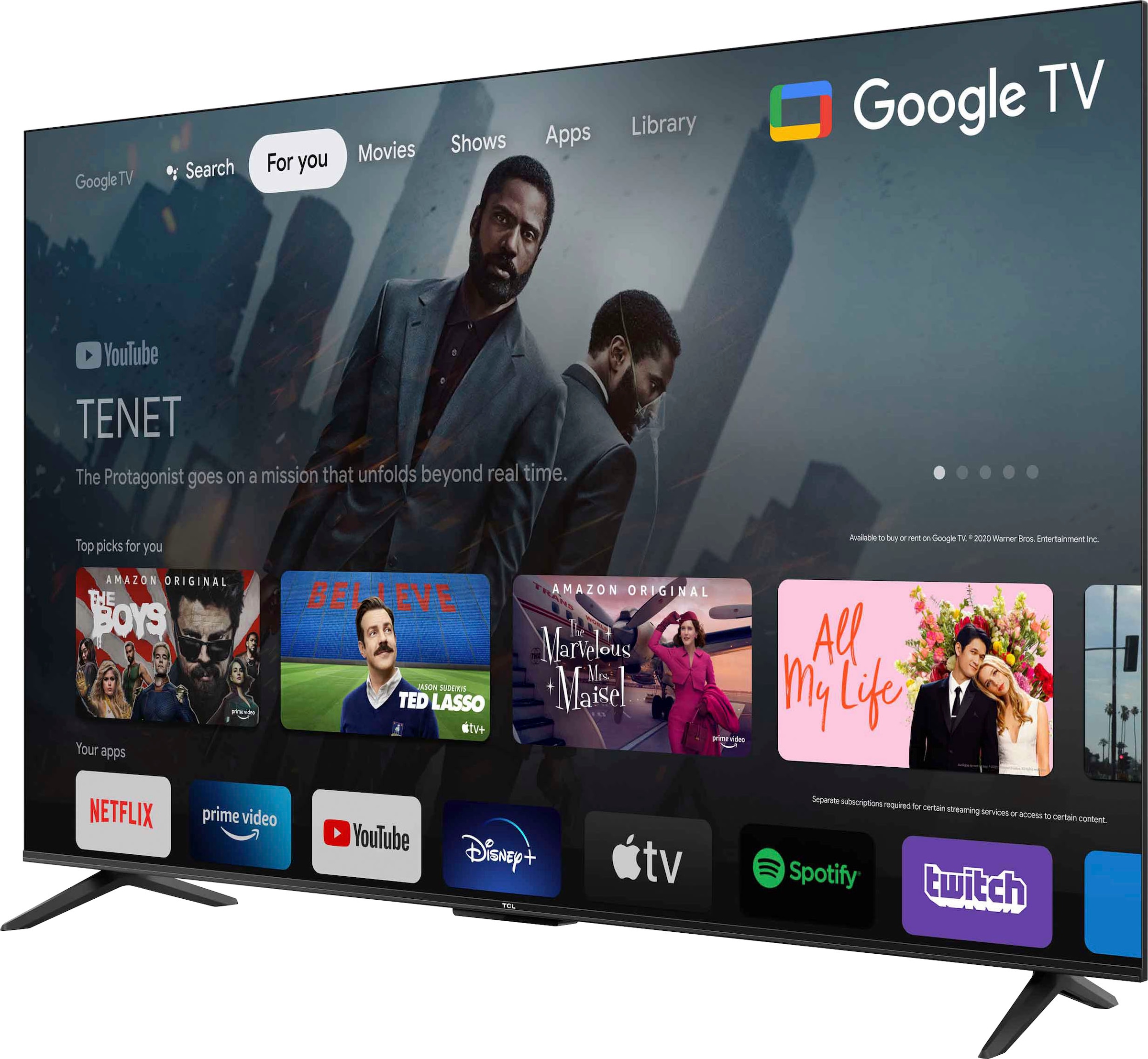 TCL LED-Fernseher »65P631X1«, 4K Ultra HD, Android TV-Google TV-Smart-TV, HDR10, 60Hz Motion Clarity, Metallgehäuse