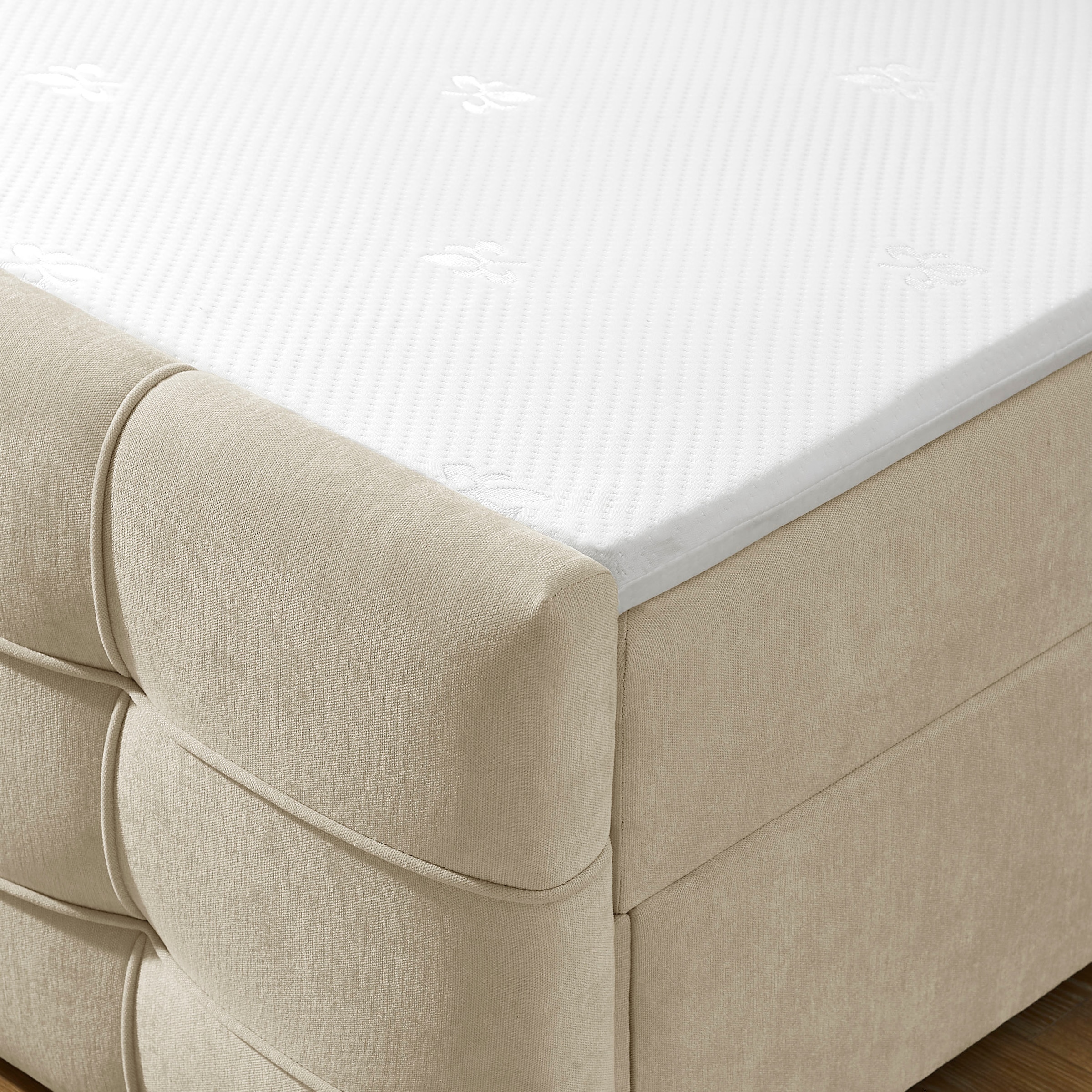 OTTO home Boxbett »LILIENNE, Polsterbett mit Bettkasten und Taschenfederkernmatratze H3« mit Kaltschaumtopper, Chenille-Bezug, 160x200 & 180x200 cm