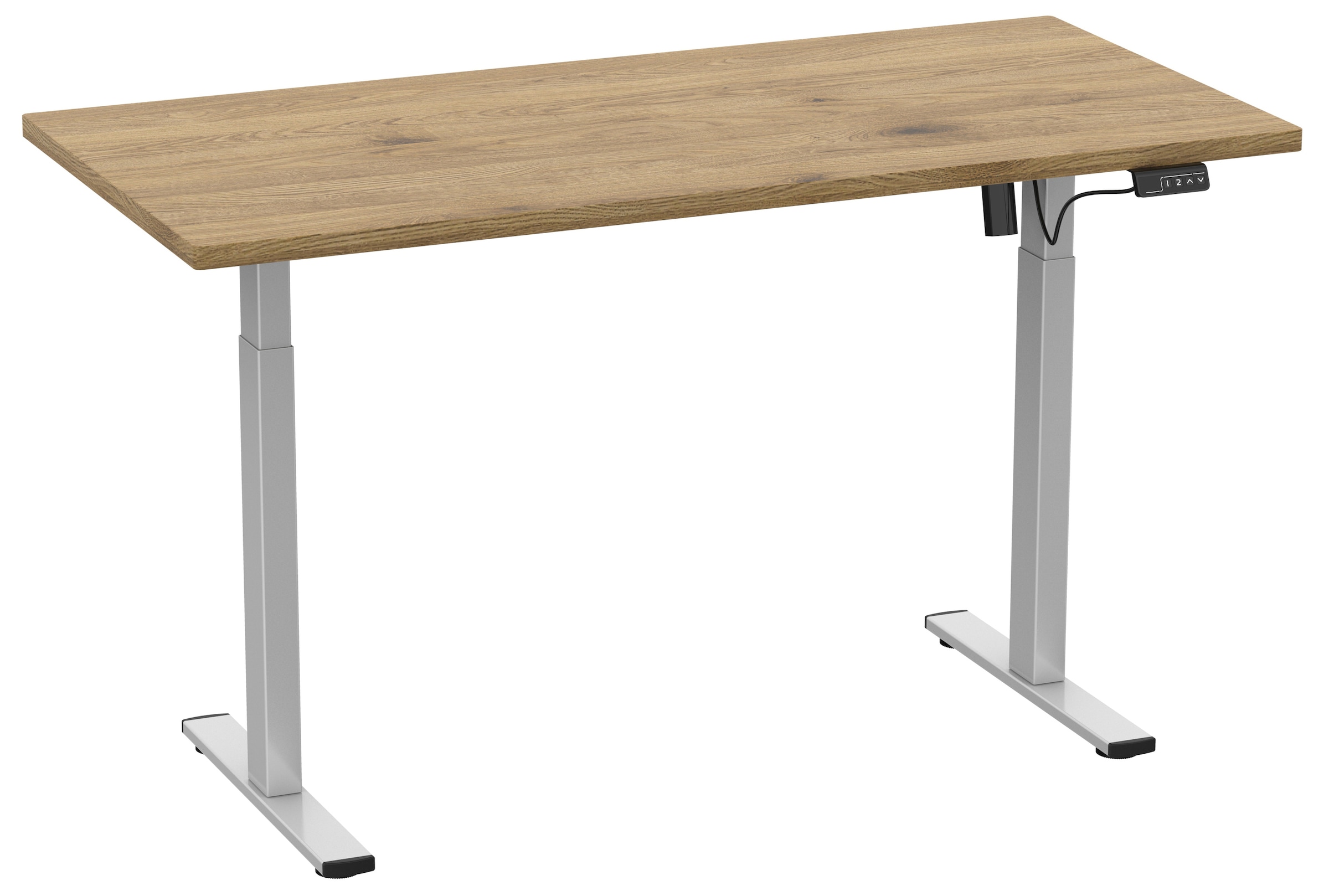 VCM Schreibtisch »VCM Höhenverstellbarer Schreibtisch stufenlos elektrisch höhenverstellbar Lona 110x80 Silber«, (Lona)