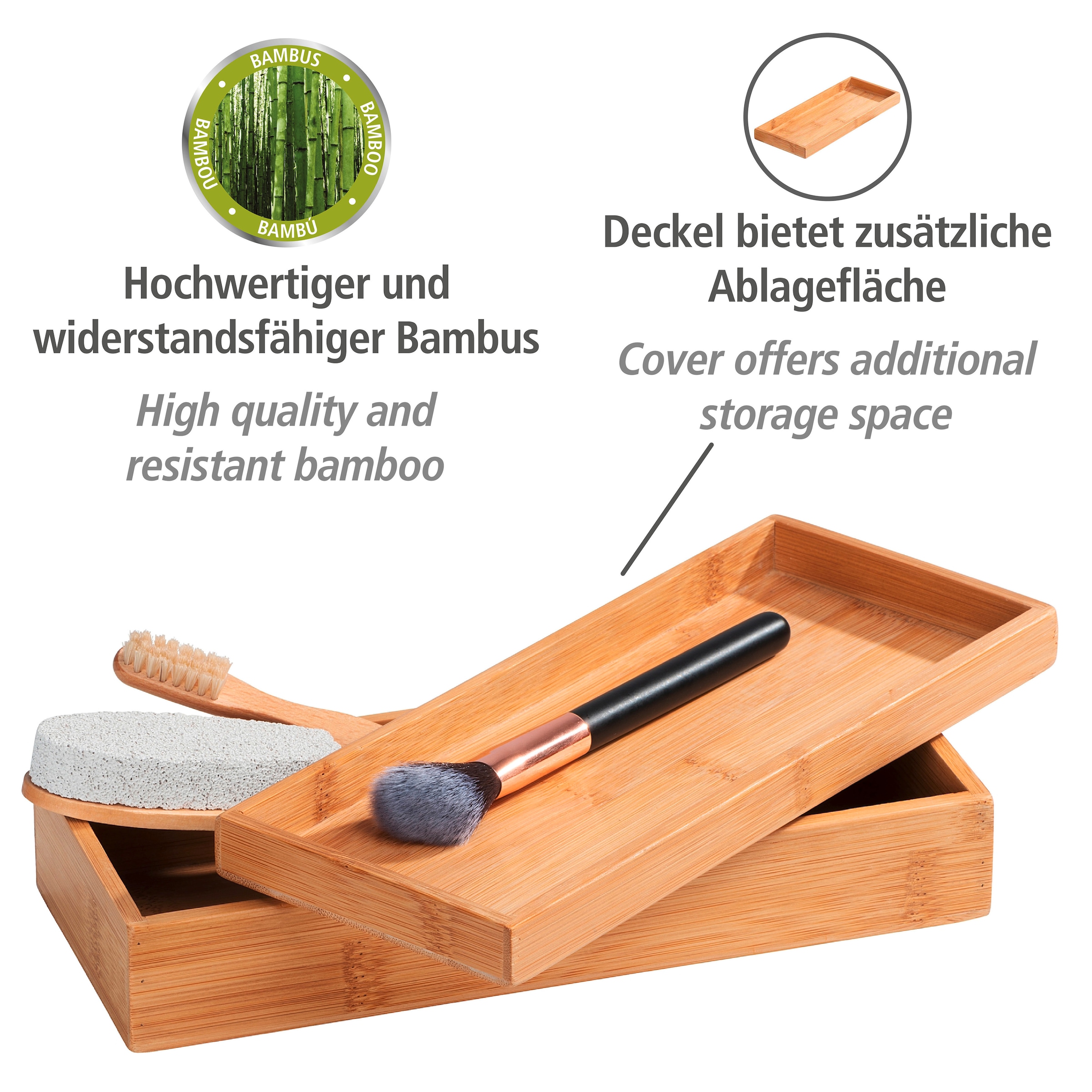 WENKO Aufbewahrungsbox »Terra«, (1 St.), mit Deckel und schmaler Ablage