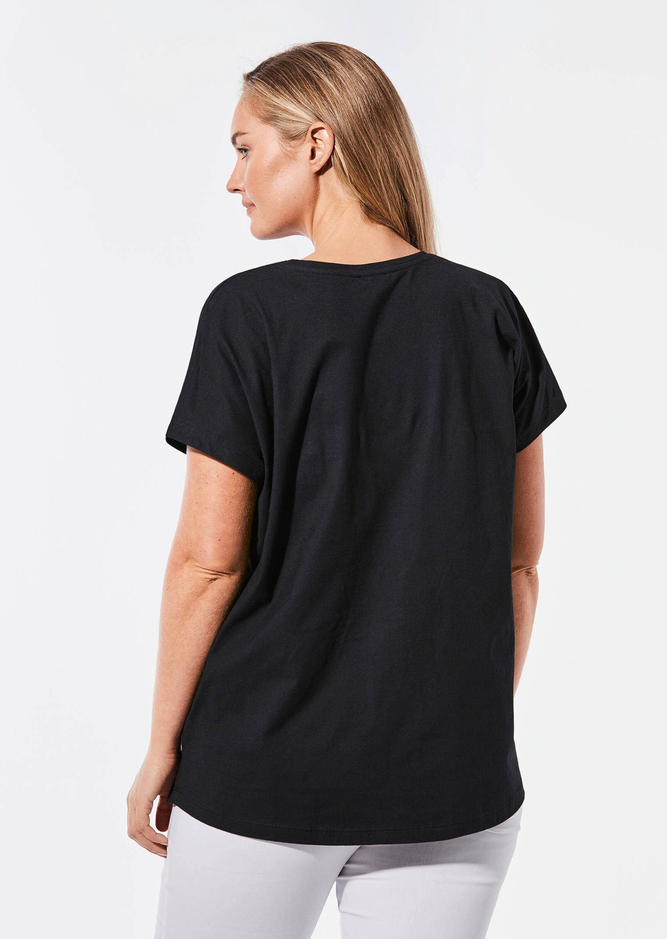 GOLDNER Kurzarmshirt »Shirt mit Rundhalsausschnitt«