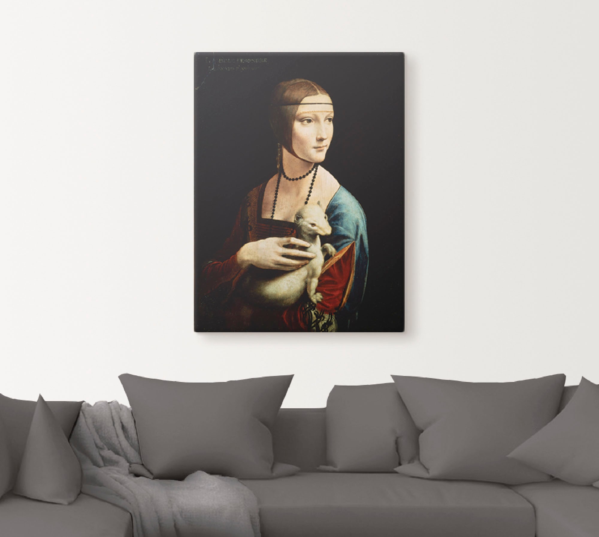 Artland Wandbild »Dame mit dem Hermelin Porträt«, Frau, (1 St.), als Leinwandbild, Poster, Wandaufkleber in verschied. Größen