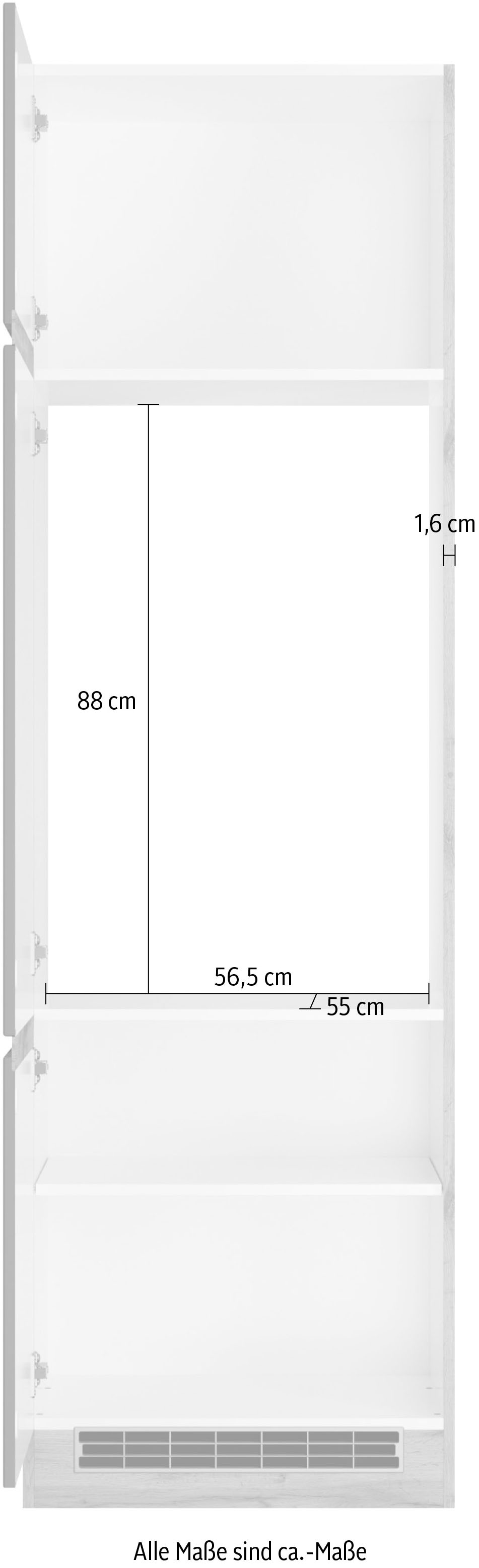 KOCHSTATION Kühlumbauschrank »KS-Riesa«, Breite 60 cm, MDF-Fronten