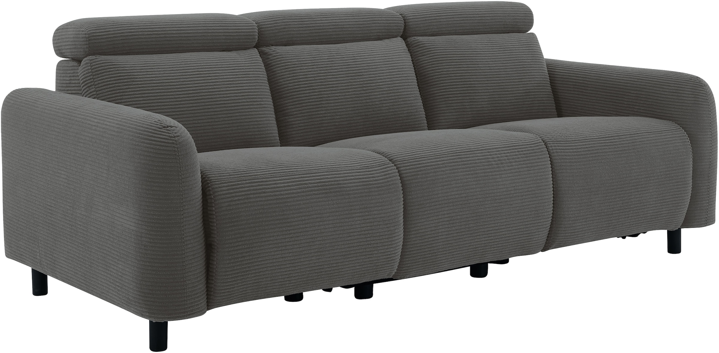OTTO home 3-Sitzer »SKAANE Cord-Sofa, 229 cm, manuelle u. elektrische Relaxfunktion« Relax-Funktion in 2 Sitzen, Kopfteilverstellung, Federkernpolsterung