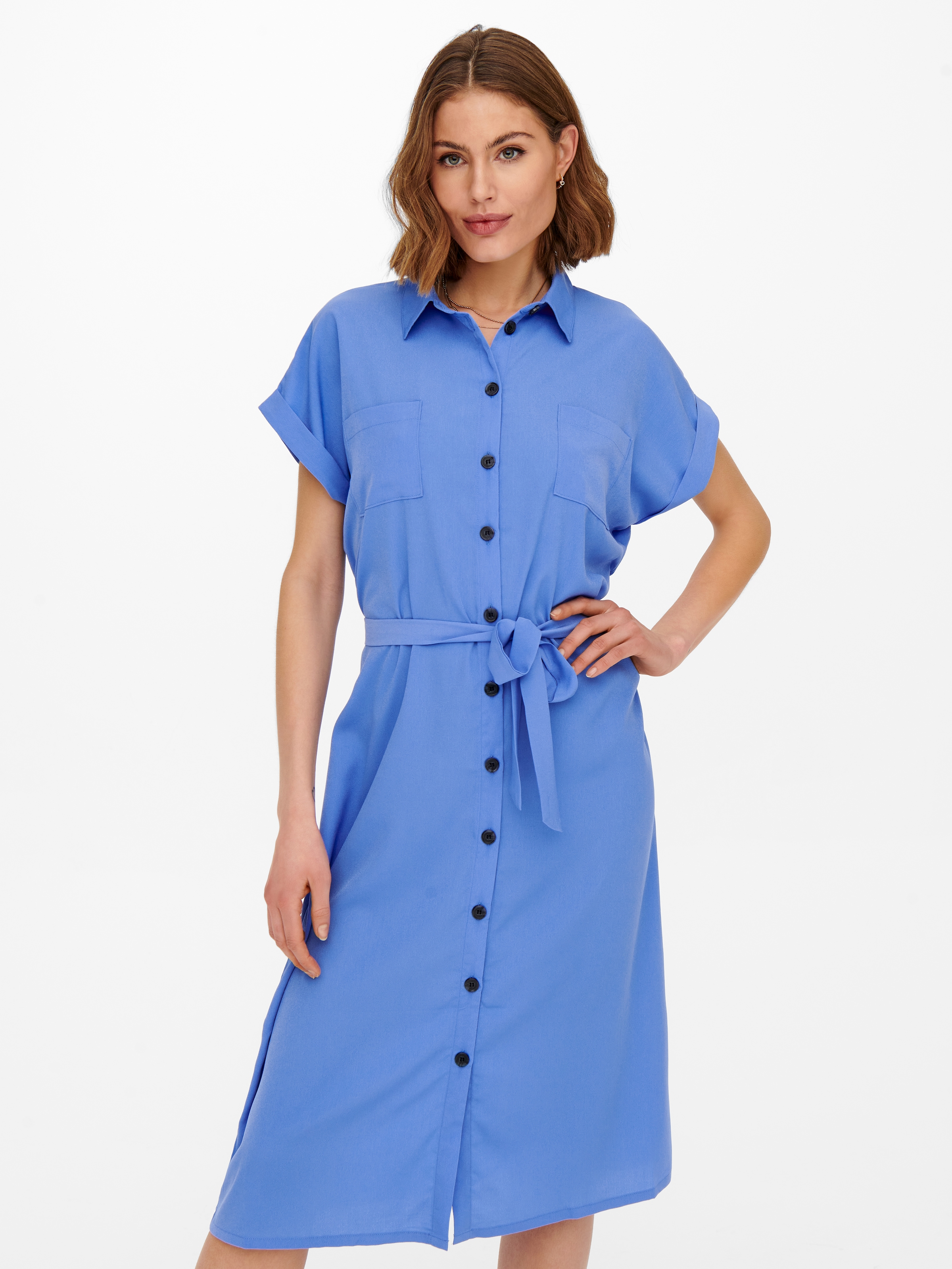 ONLY Hemdblusenkleid »ONLHANNOVER S/S SHIRT DRESS NOOS WVN« Brusttaschen Sommerkleid