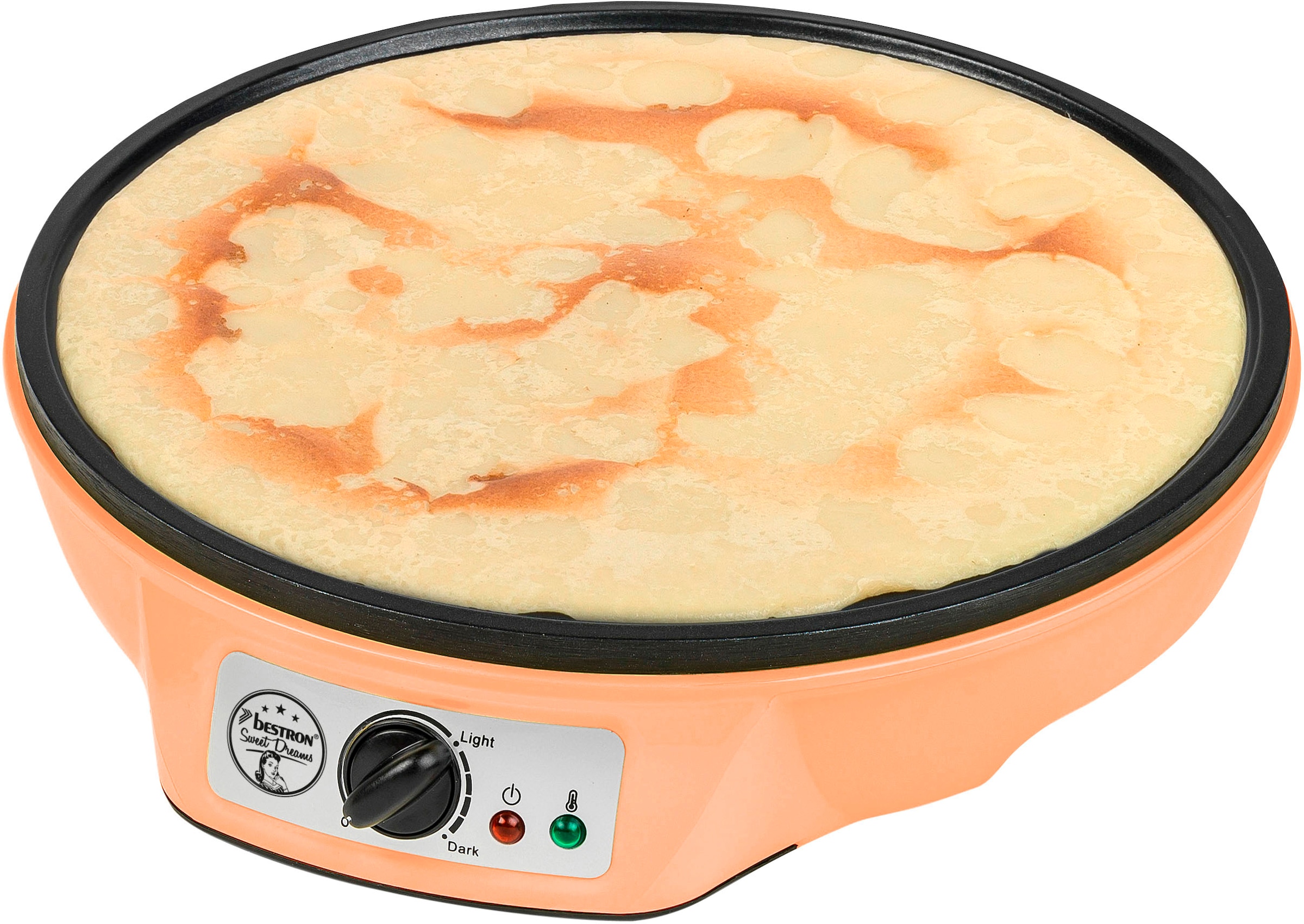 bestron Crêpesmaker »ASW602 im Retro Design, für Crepes mit Ø 30 cm«, 1000 W, Ø 30 cm, inkl. Teigverteiler & Crêpes-Wender, Antihaftbeschichtung