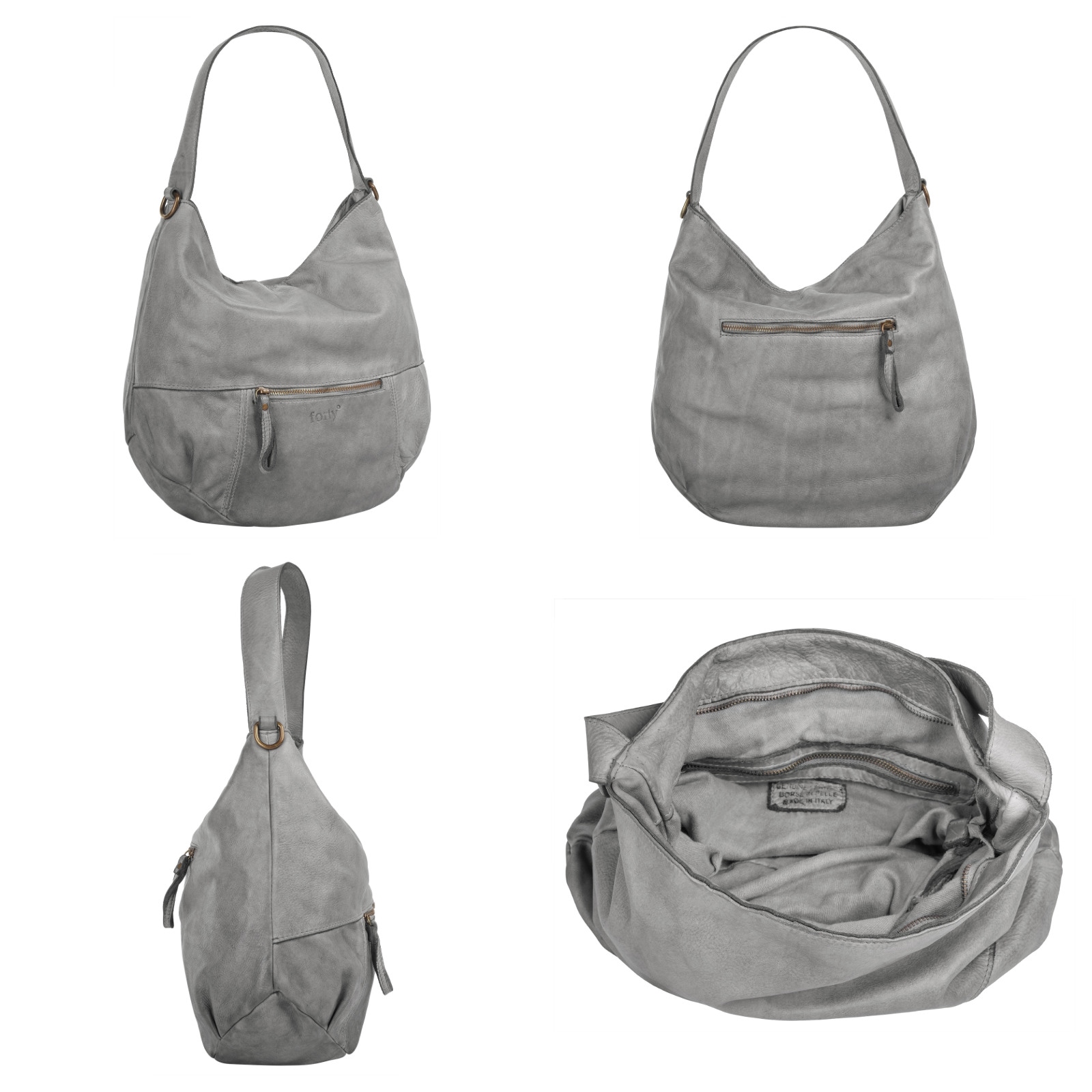 forty° Shopper, echt Leder, Made in Italy