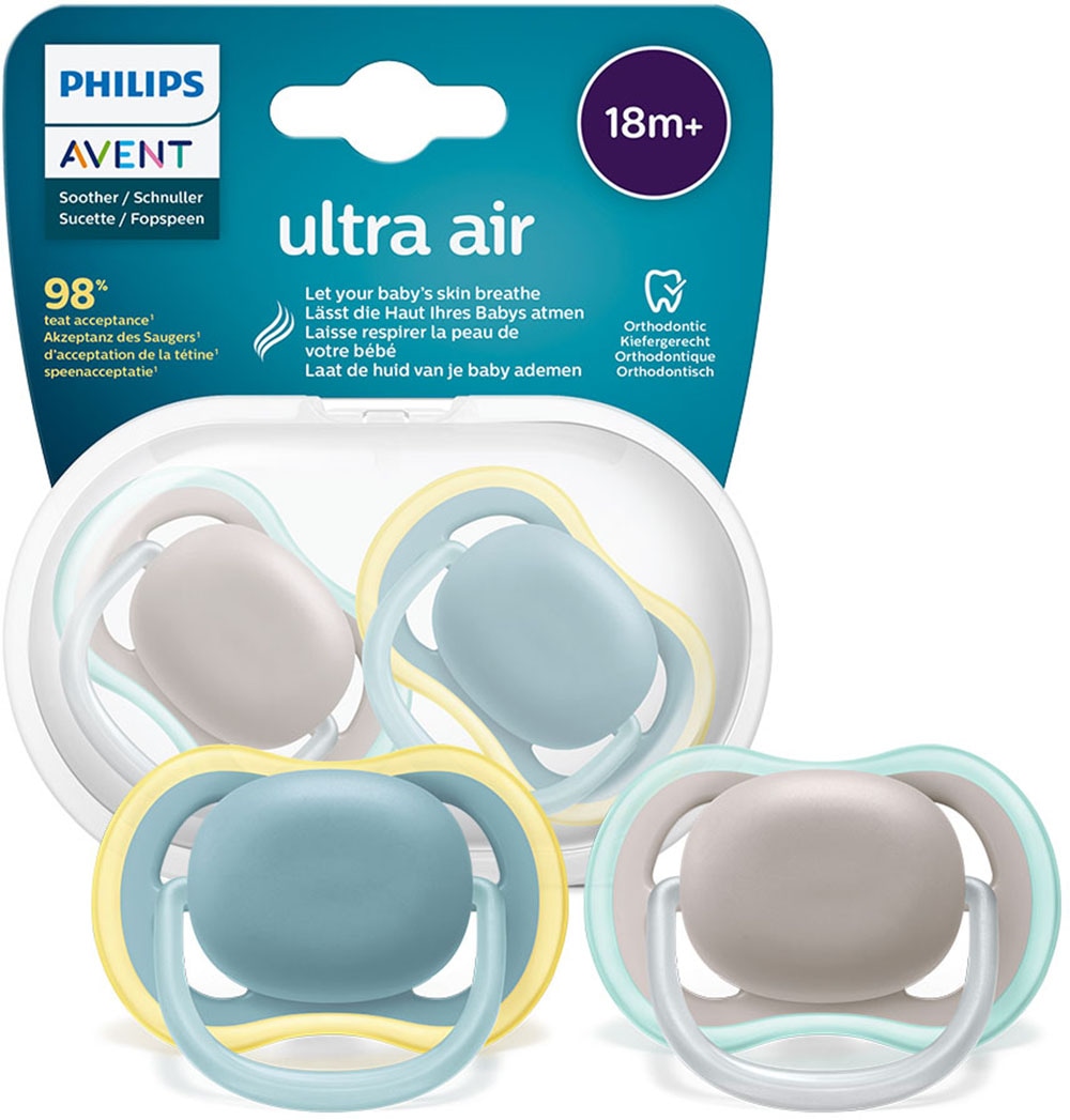 Philips AVENT Schnuller »ultra air SCF349/01«, kiefergerecht geformter Sauger aus Silikon, ab dem...