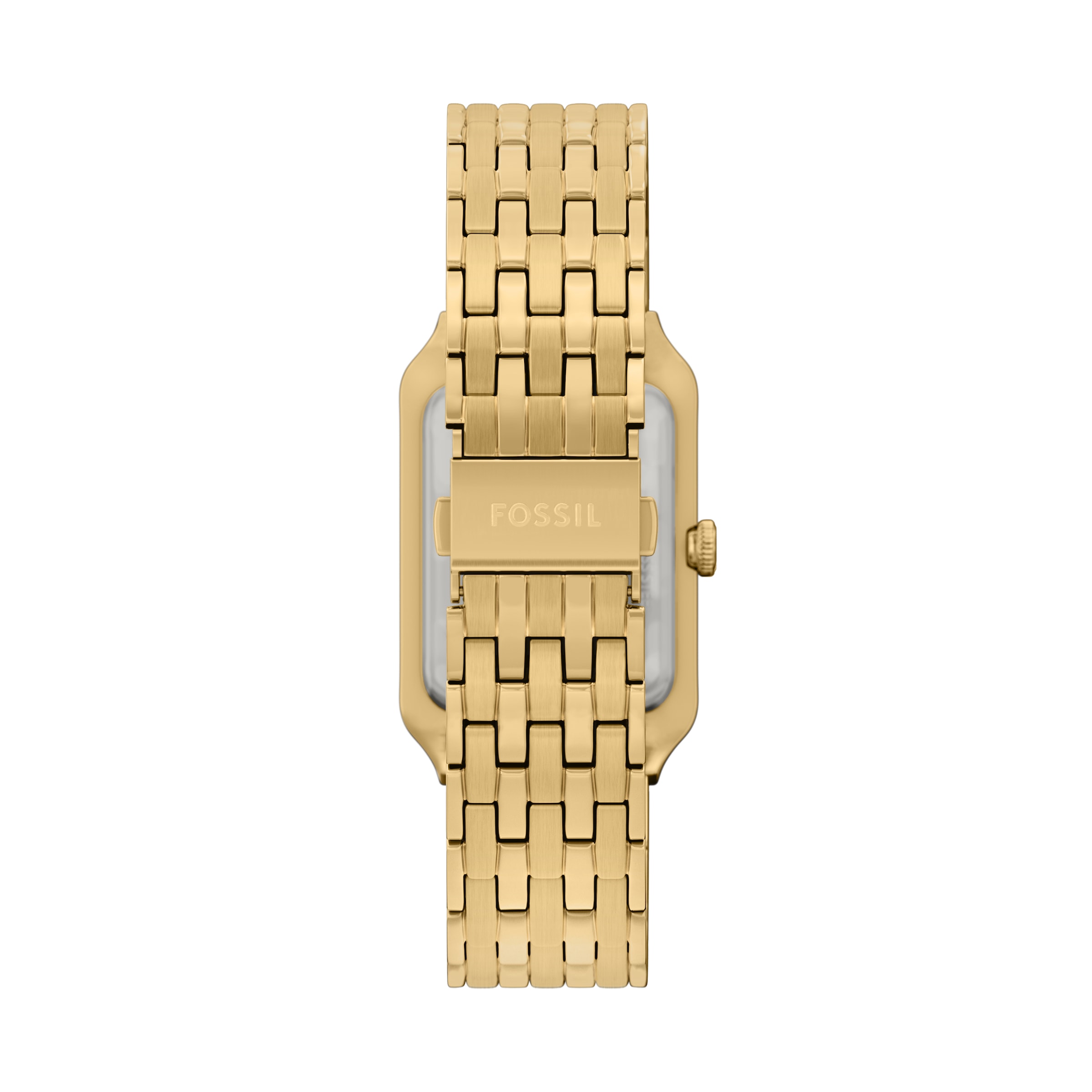 Fossil Quarzuhr »RAQUEL«, Armbanduhr, Damenuhr, Edelstahlarmband, analog, Tag, Glassteine