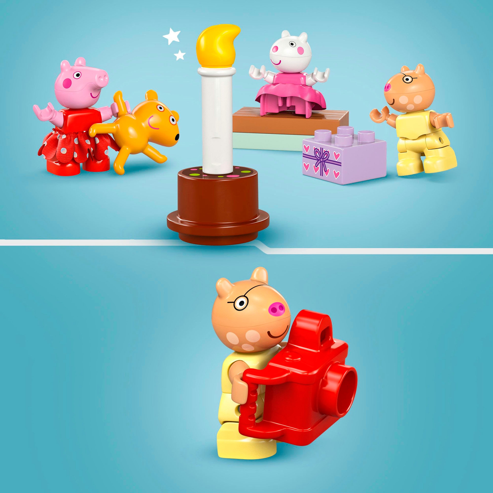 LEGO® Konstruktionsspielsteine »Peppas Geburtstagshaus (10433), LEGO DUPLO Peppa Pig«, (59 St.), Made in Europe