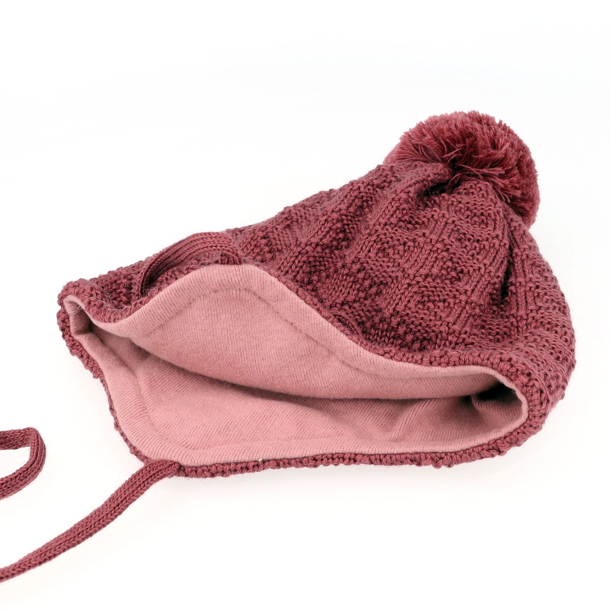 MAXIMO Strickmütze Wolle, gefüttert, zum Binden, mit Bommel