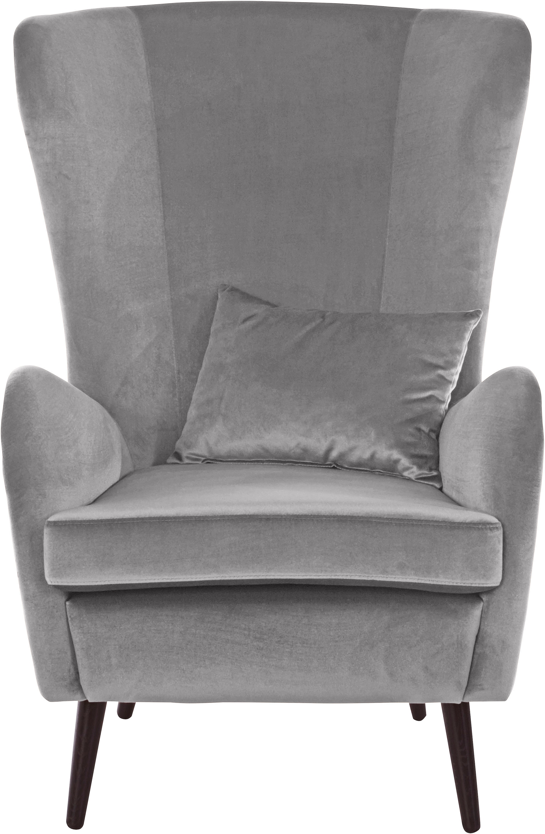 Guido Maria Kretschmer Home&Living Sessel »Salla auch in Fellimitat und Feincord, viele Bezugsarten, Ohrensessel«, wahlweise mit oder ohne Hocker; großer Sessel: Maße B/T/H: 78/94/118cm