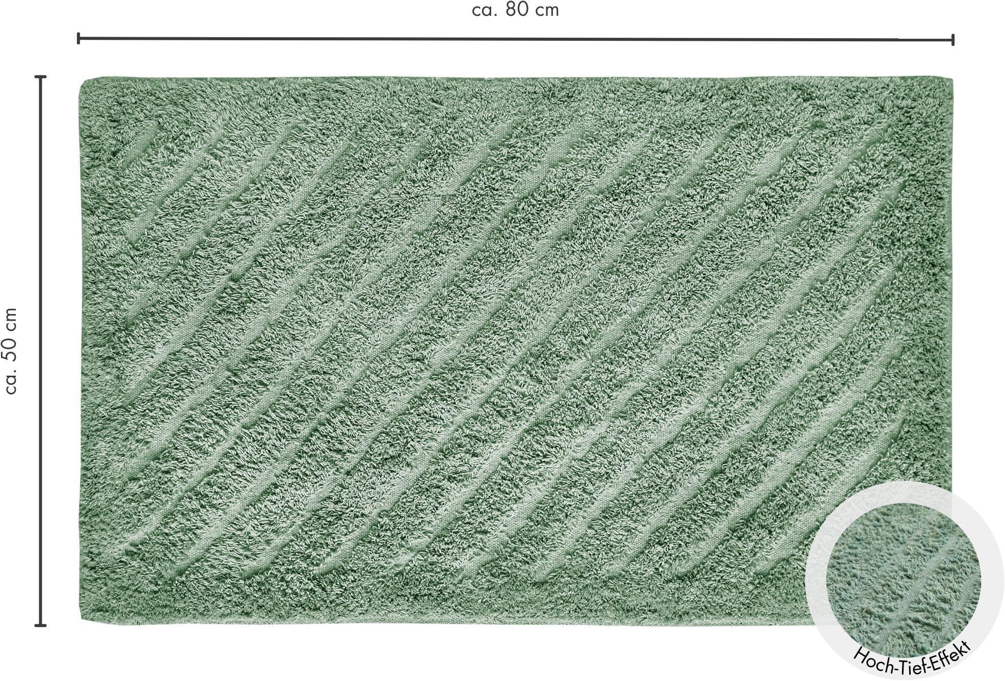 Andiamo Badematte »Havanna, 50x80 cm« Höhe 7,5 mm fußbodenheizungsgeeignet | schnell trocknend Badteppich, Uni Farben, Hoch-Tief Effekt, verschiedene Designs