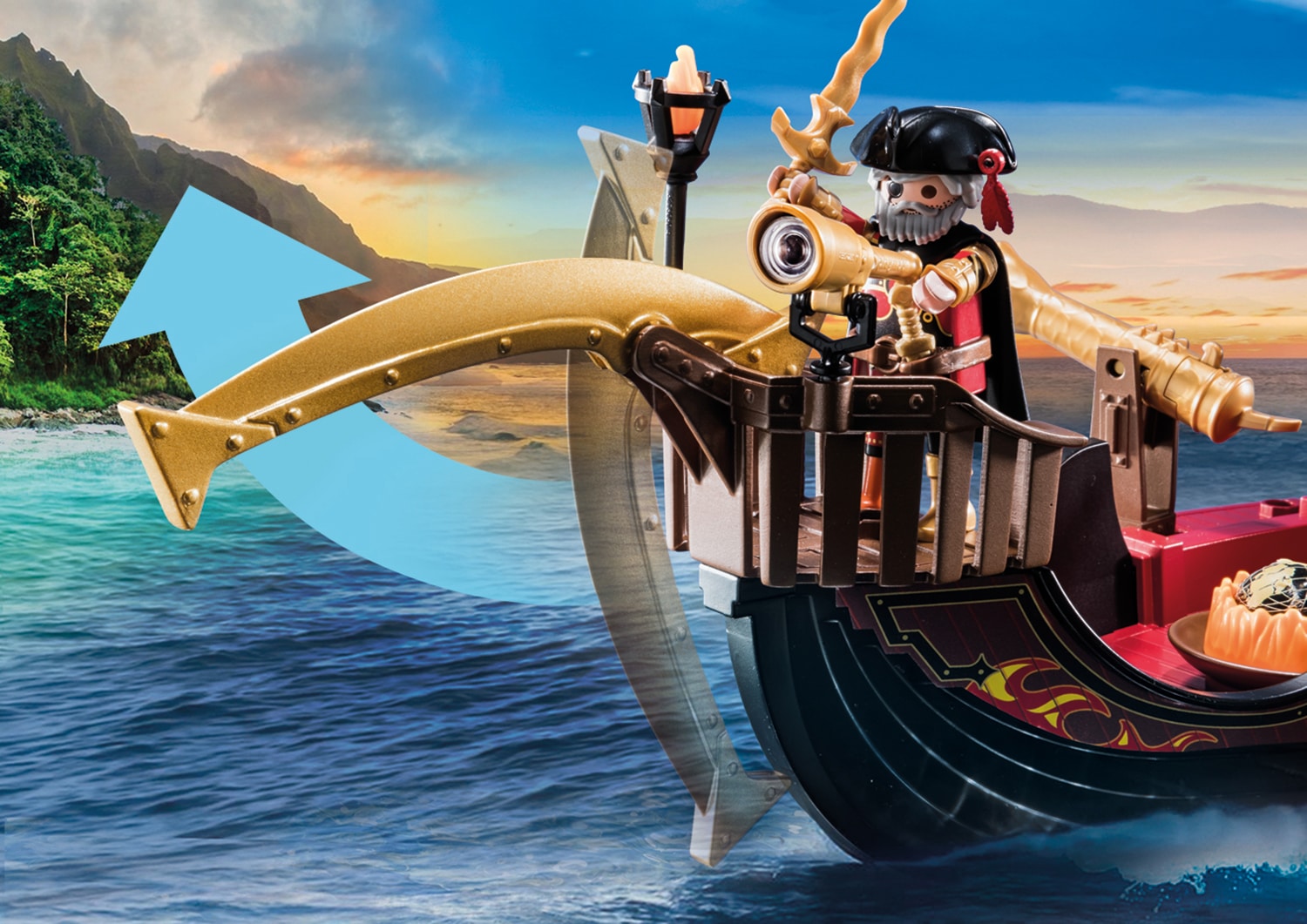 Playmobil® Konstruktions-Spielset »Burnham Raiders Feuerschiff (70641), Novelmore«, (55 St.), Made in Germany