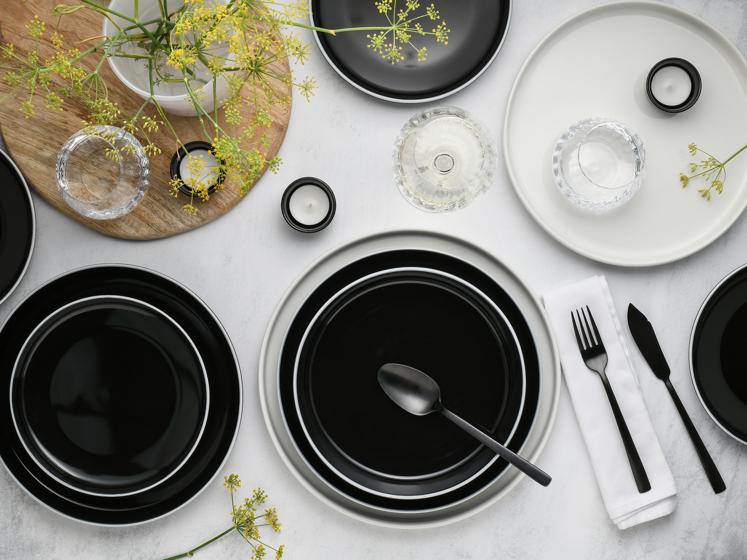 CreaTable Teller-Set »Nordic Gourmet, Tellerset 18-tlg.« Minimalistisches Design, Glänzende Glasur, Nordische Ästhetik