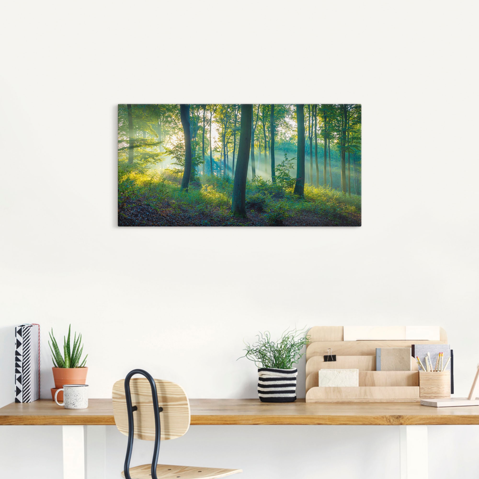 Artland Leinwandbild »Wald Panorama« Waldbilder 1 Stk. tlg. auf Holzrahmen gespannt